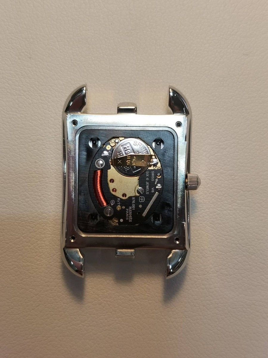 エルメス ケープコッド CC1.210.220 / VBNI クォーツ Cal.976.001 SS 革 純正尾錠(SS)シルバー文字盤 箱 冊子 保証書(2001年)純正革ベルト(□H刻印:2004年)オーバーホール済み