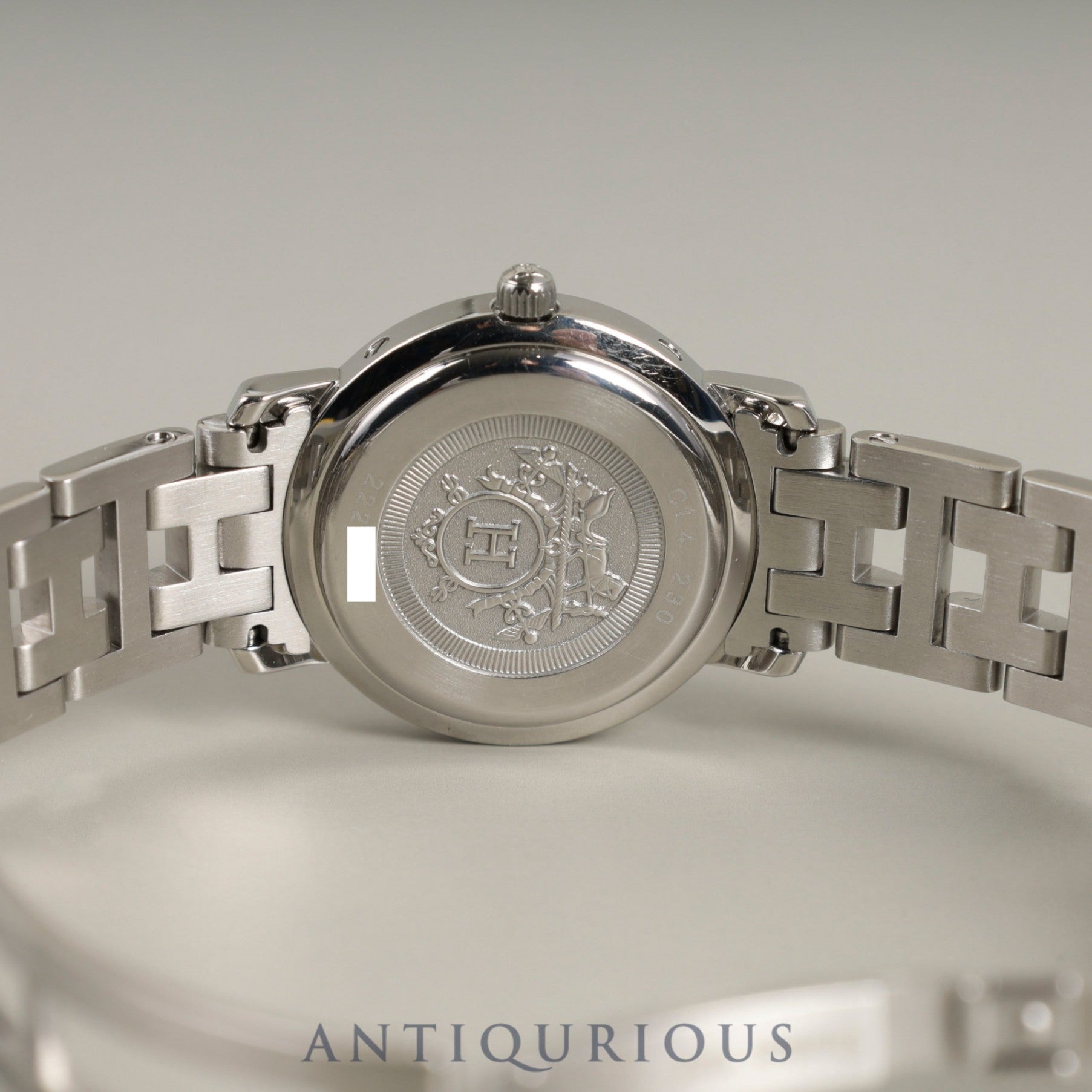 エルメス クリッパー ナクレ CL4.230 クォーツ SS 12Pダイヤ ホワイトシェルギョーシェ文字盤 オーバーホール済み