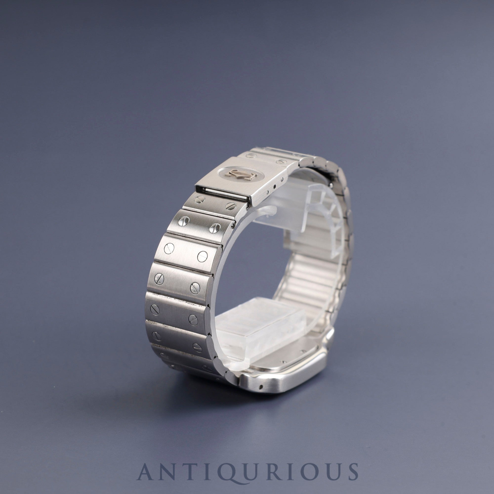 Cartier Santos Galbee LM W20025D6 / 1564 Quartz Cal.87 Stainless Steel Ivory with Silver Roman Dial Overhauled