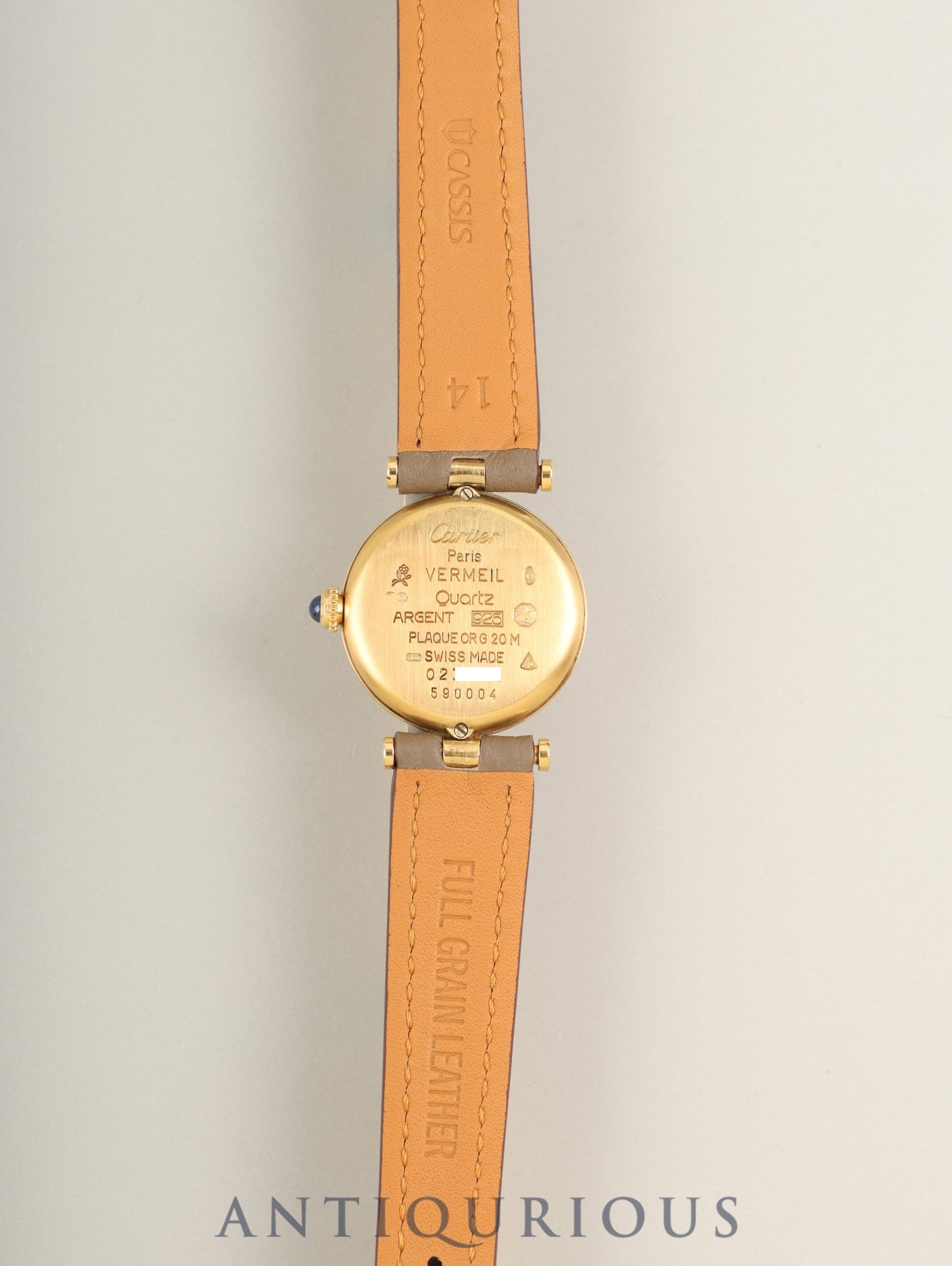 カルティエ マスト ヴァンドーム VLC SM 590004 クォーツ Cal.90 SV925 革 純正尾錠(GP)フロントトリニティ文字盤 オーバーホール済み
