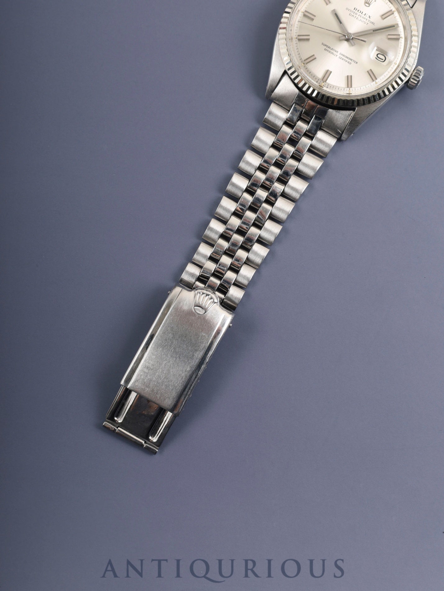 Rolex Datejust 1601 Wide Boy Automatic Caliber 1570 Stainless Steel/White Steel Silver Dial No. 27 (1969) Overhauled