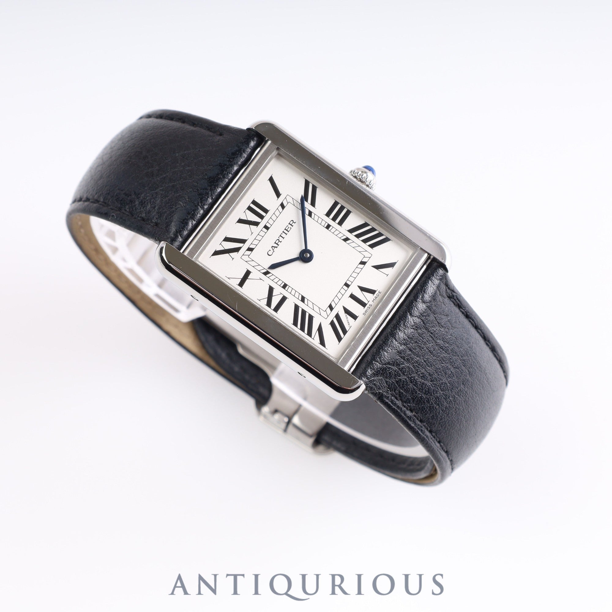 Cartier Tank Solo LM Quartz WSTA0028 / 3169 SS Leather Silver Dial Box Warranty (2019)