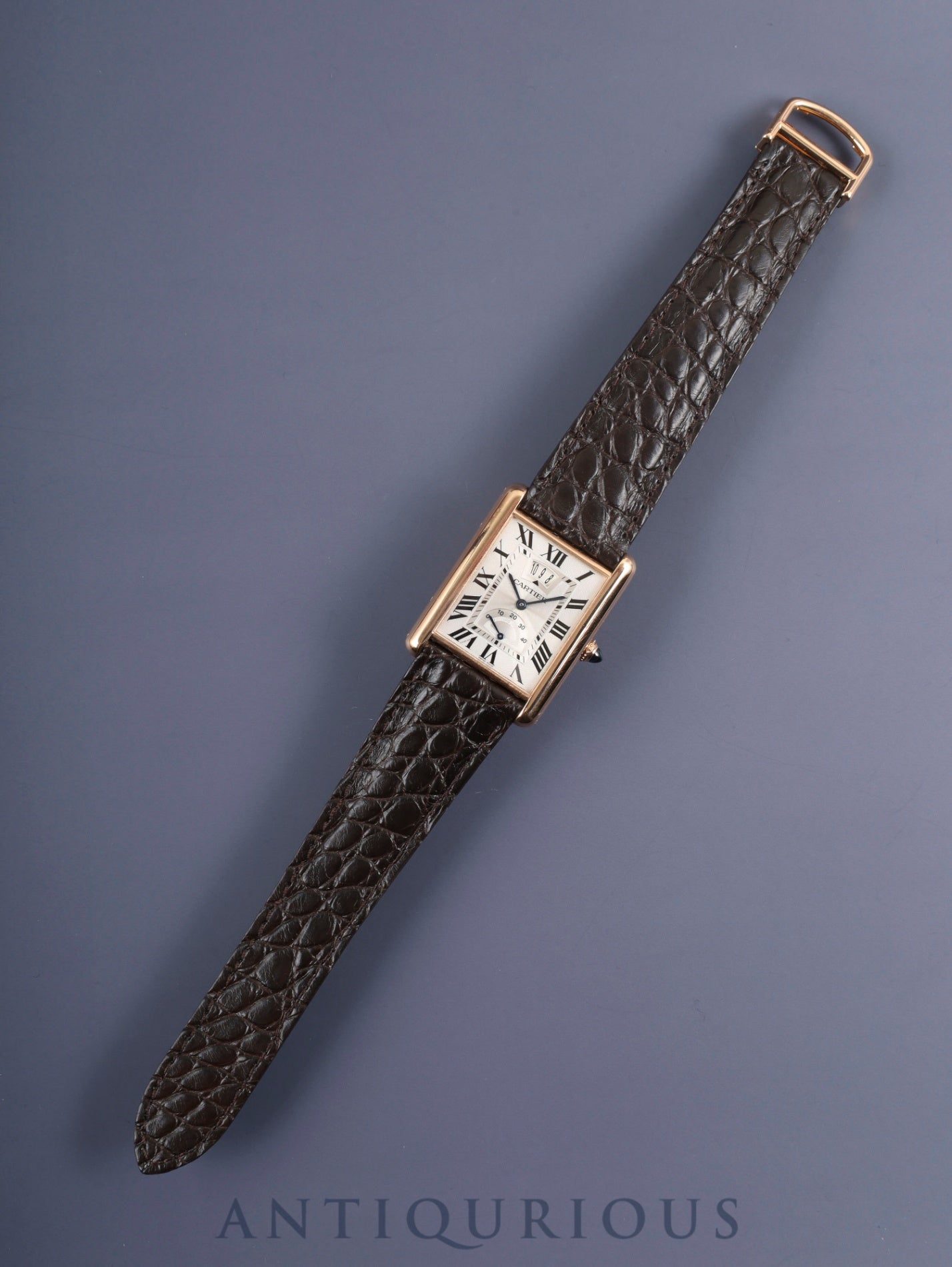 カルティエ タンクルイカルティエ XL W1560003 / 3185 自動巻き Cal.9753MC AU750(PG) 革 純正Dバックル(AU750)PG シルバーギョーシェ文字盤 箱 保証書(2017年) オーバーホール済み