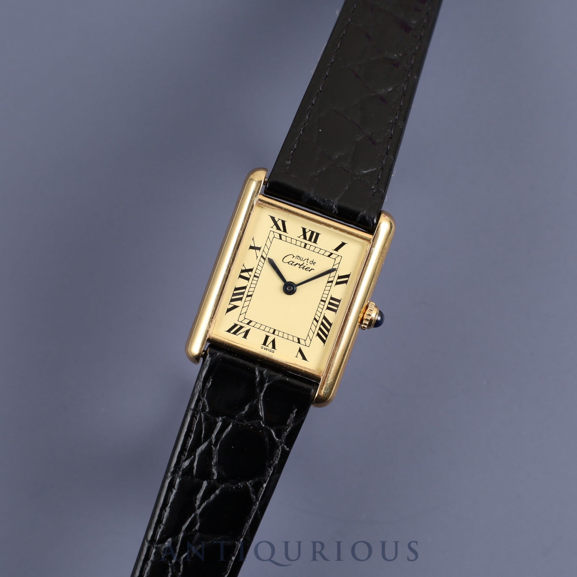 Cartier Must Tank LM 590005 Quartz Cal.690 SV925 Leather Ivory Dial Overhauled and Refurbishing