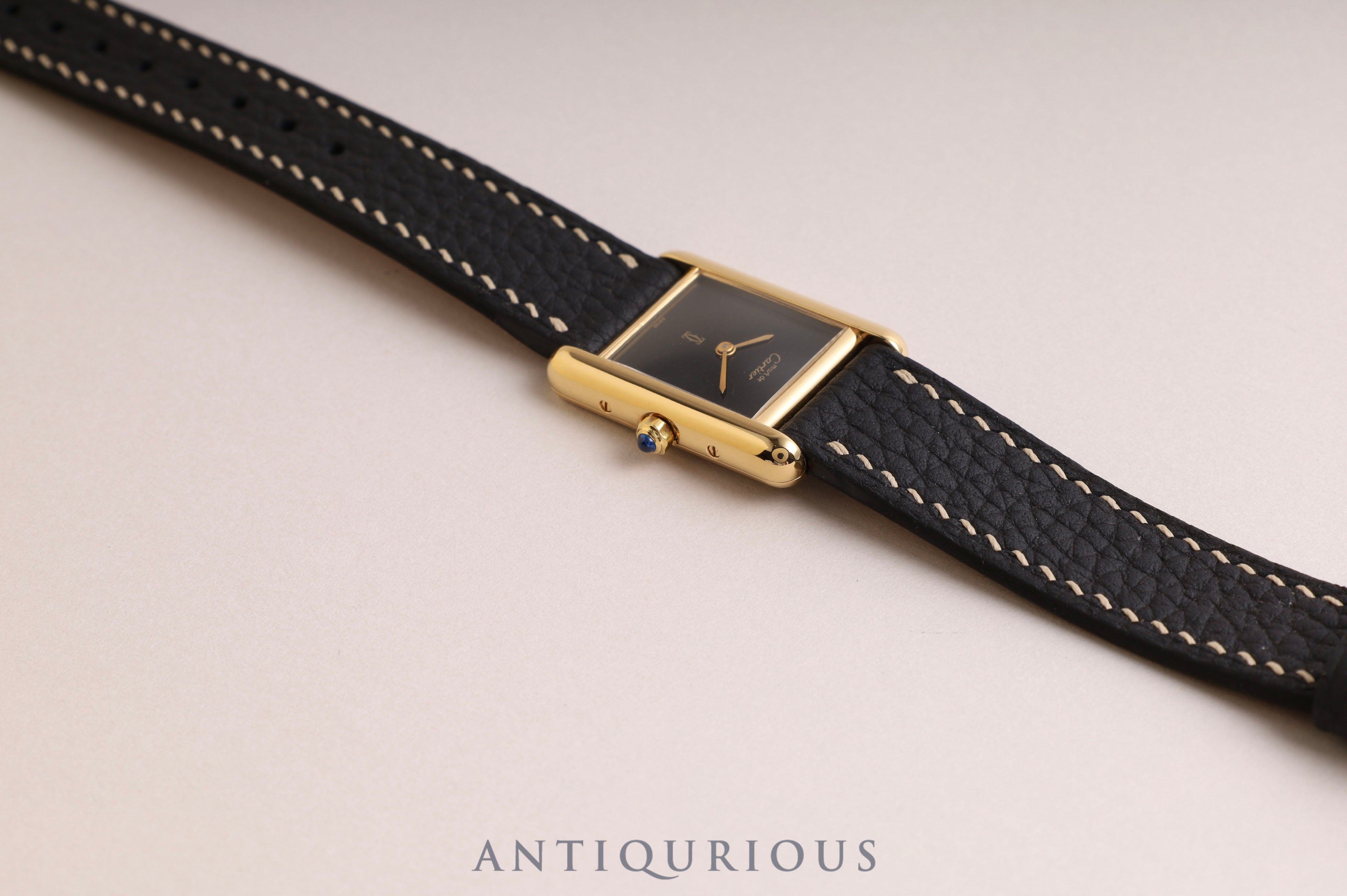 Cartier Must Tank SM QZ Black Onyx Dial