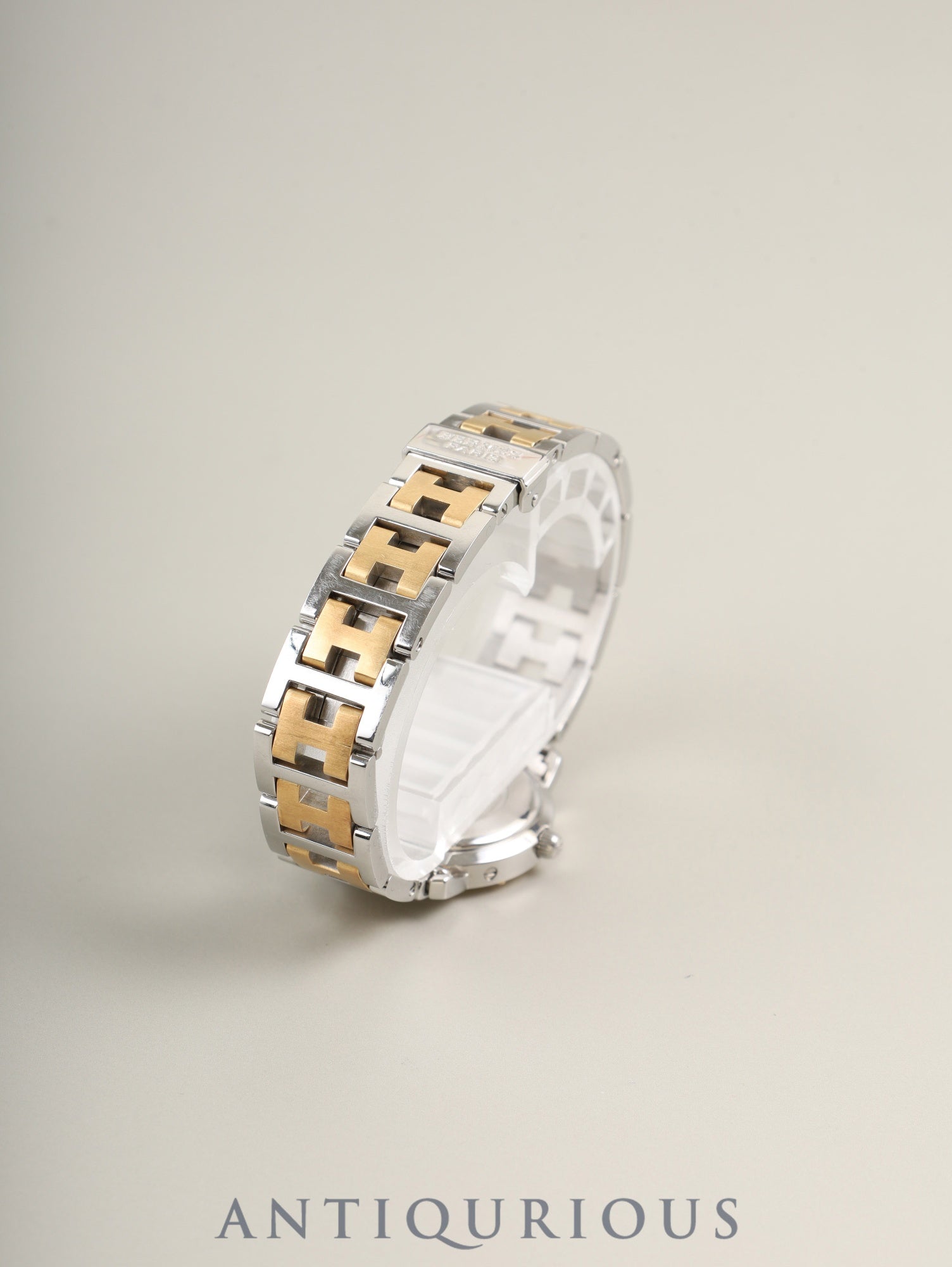 Hermès Clipper CL4.220 Quartz Cal.- SS/GP SS/GP Ivory Dial Box Warranty (1998) Overhauled