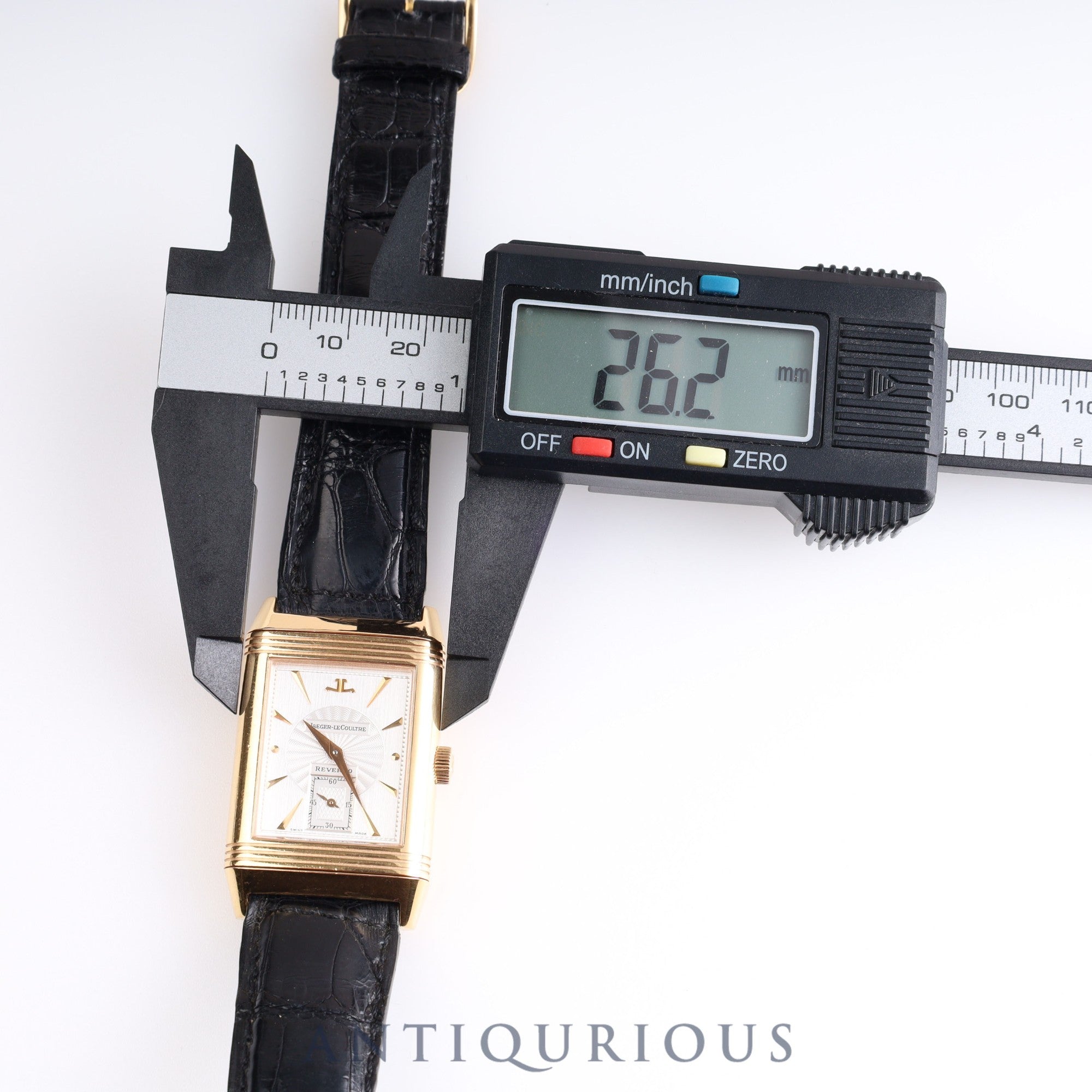 ジャガー・ルクルト ビッグレベルソ アールデコ 270.2.62 手巻き Cal.822AD 750PG 純正革ベルト 純正尾錠(750PG)シルバー / スケルトン文字盤 箱