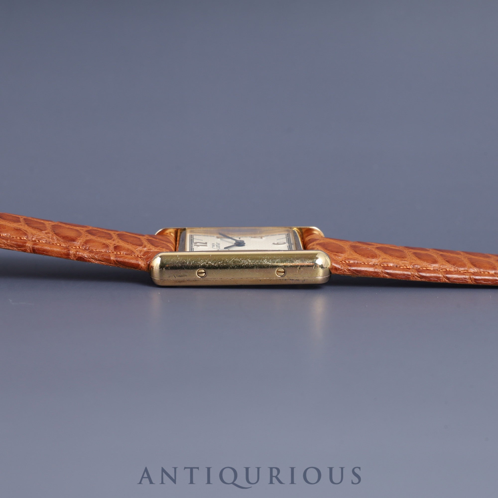 Cartier Must Tank SM W1008354 / 1613 Quartz Cal.057 SV925 Leather Genuine D Buckle (GP) Flying Arabic CC Dial Overhauled