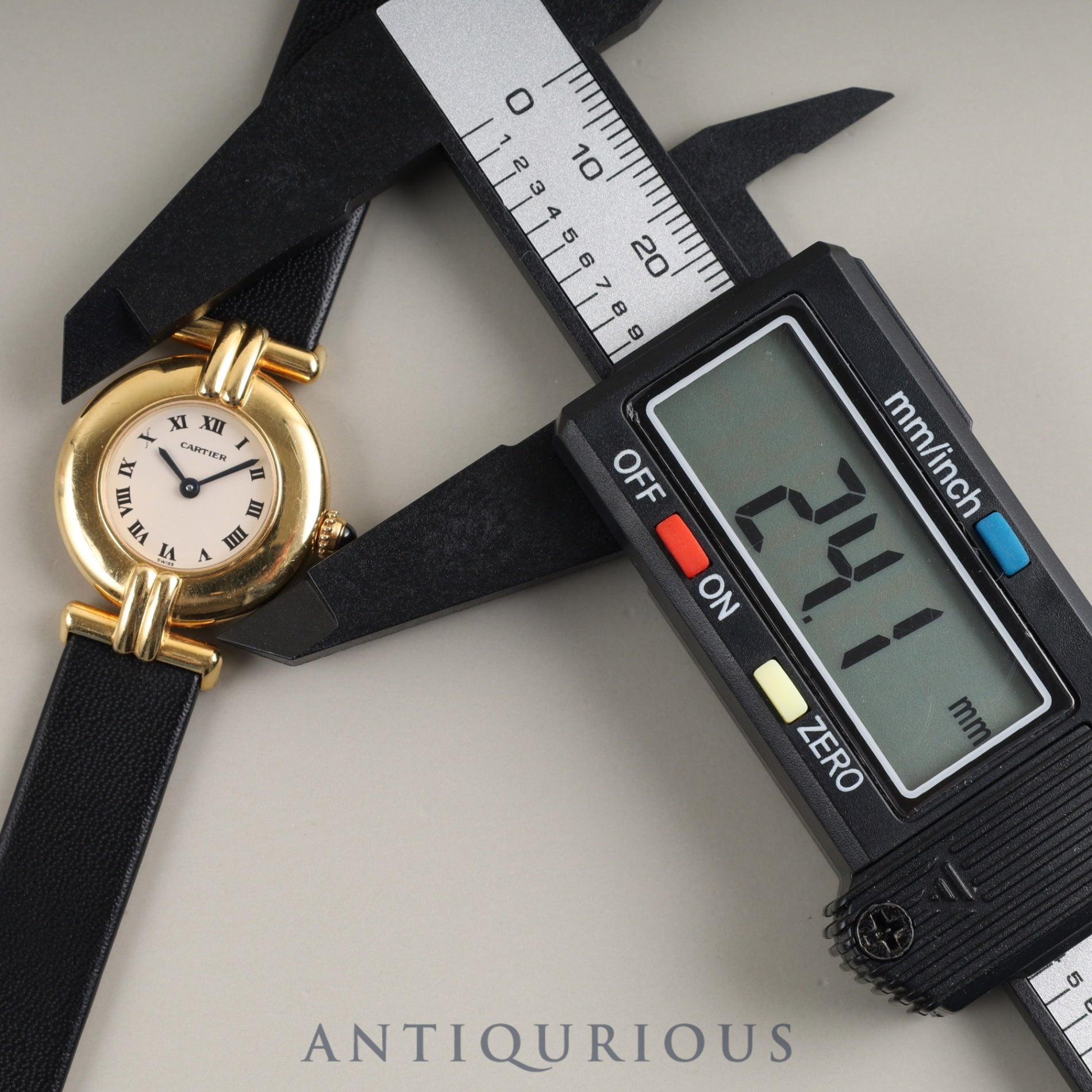 Cartier Corise 881095 Quartz Caliber 81 18K Leather Strap with Genuine GP Buckle Ivory Roman Dial Overhauled