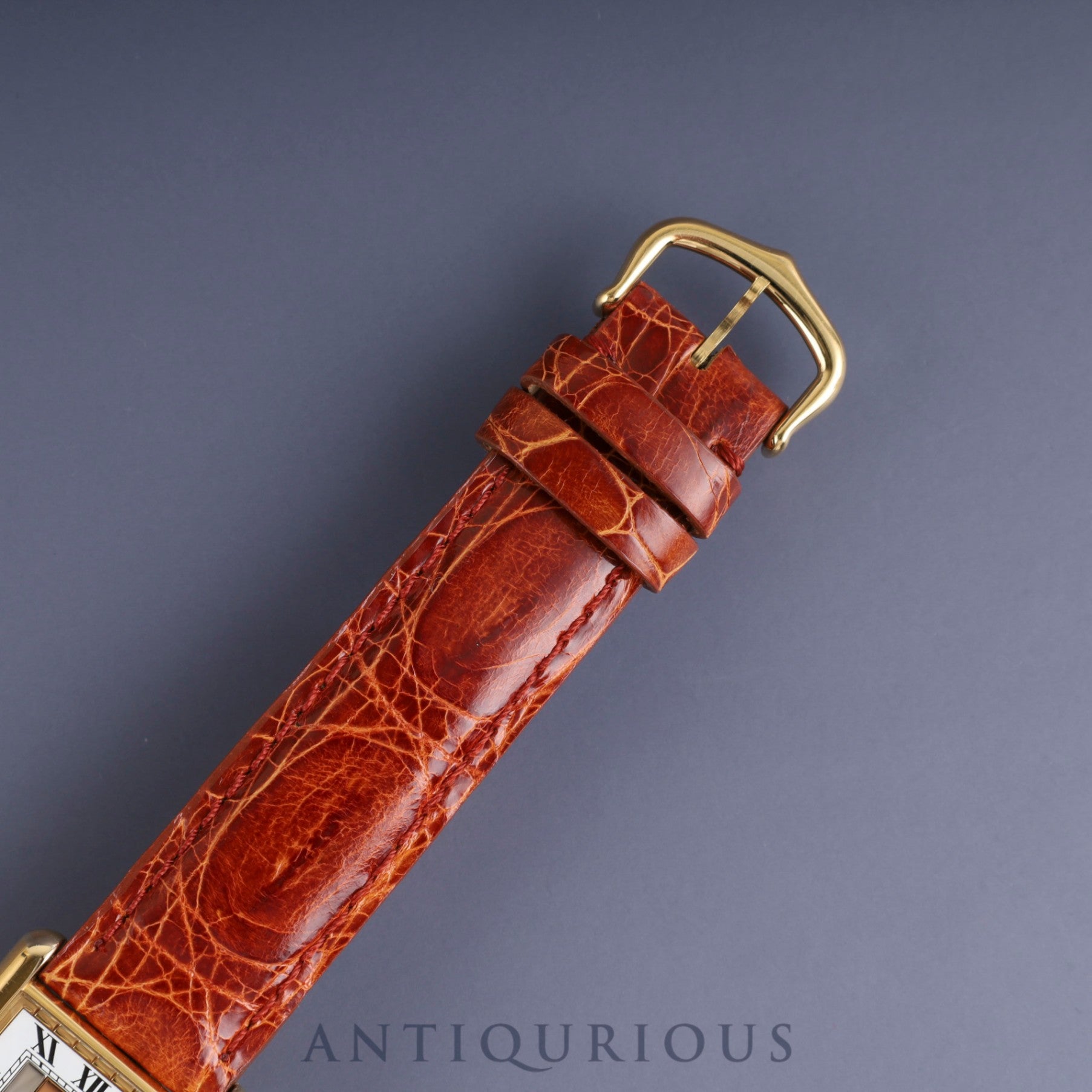 Cartier Must Tank LM 590005 Quartz Caliber 690 SV925 Leather Strap with Genuine GP Buckle, Front Trinity Dial, Overhauled