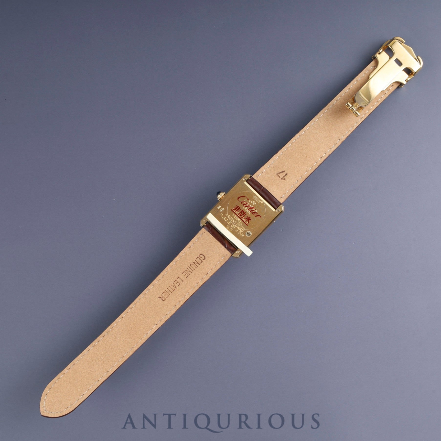 カルティエ マストタンク LM 1615 クォーツ Cal.- SV925 革 純正Dバックル(GP) アイボリーローマン文字盤 1996年頃〜1998年頃 カルティエブティックにてコンプリートサービス済み