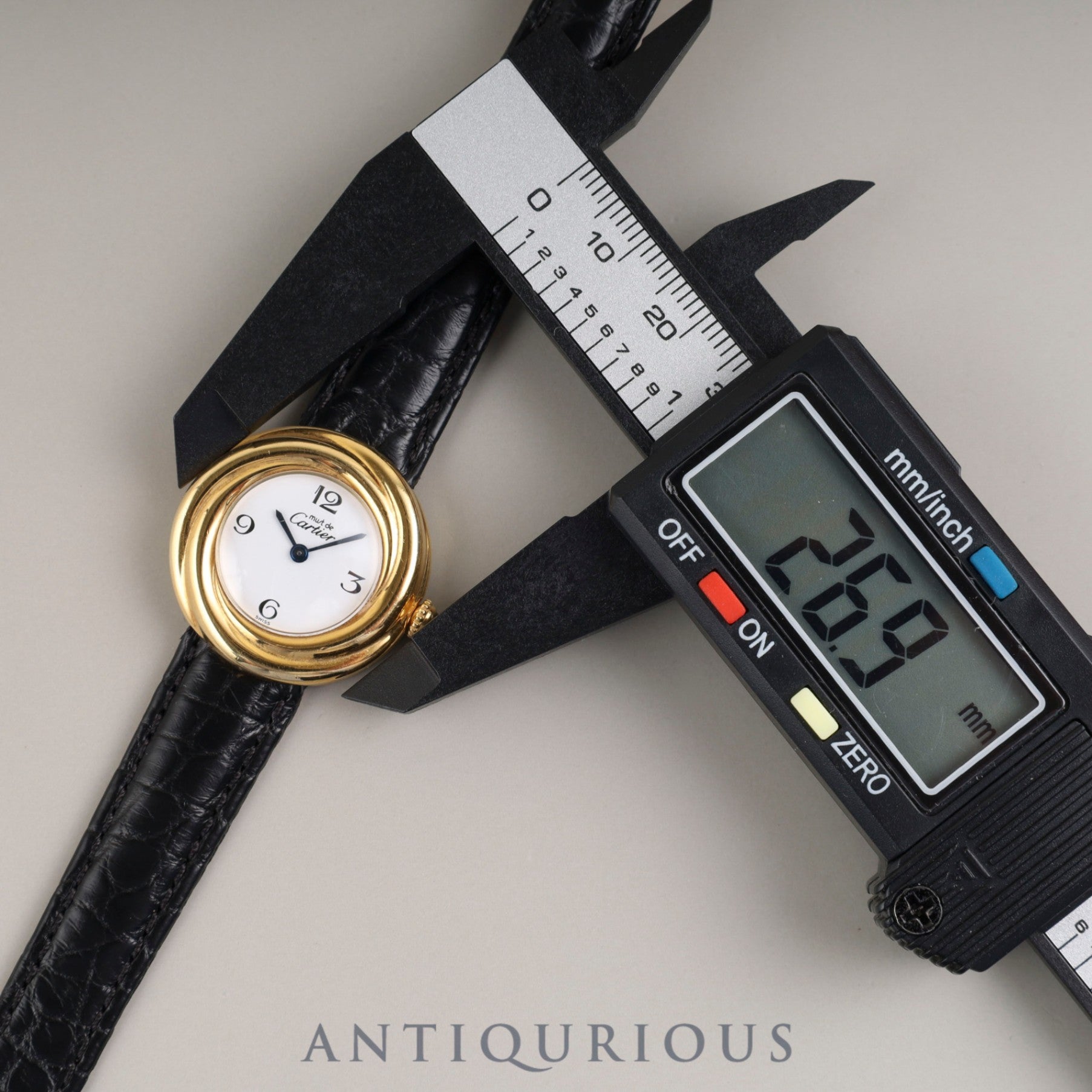 カルティエ マストトリニティ W1010844/2735 クォーツ Cal.157.06 SV925 革 純正Dバックル(GP) ホワイト文字盤 箱 オーバーホール済み