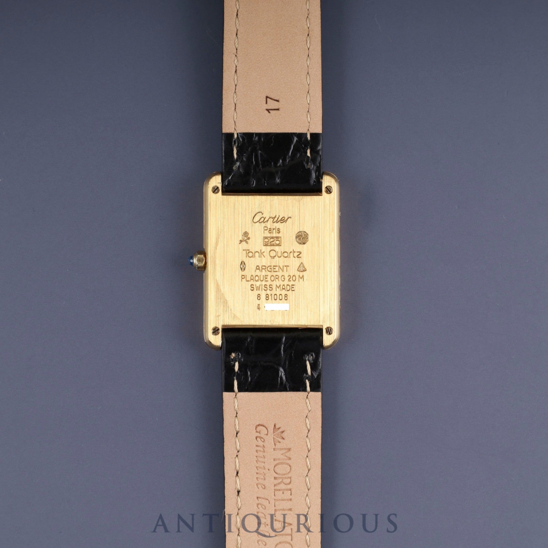 カルティエ マストタンク LM 6 81006 クォーツ Cal.81 SV925 革 純正尾錠(GP) グレーローマン文字盤 箱 冊子 保証書(1985年)オーバーホール済み 新品仕上げ済み