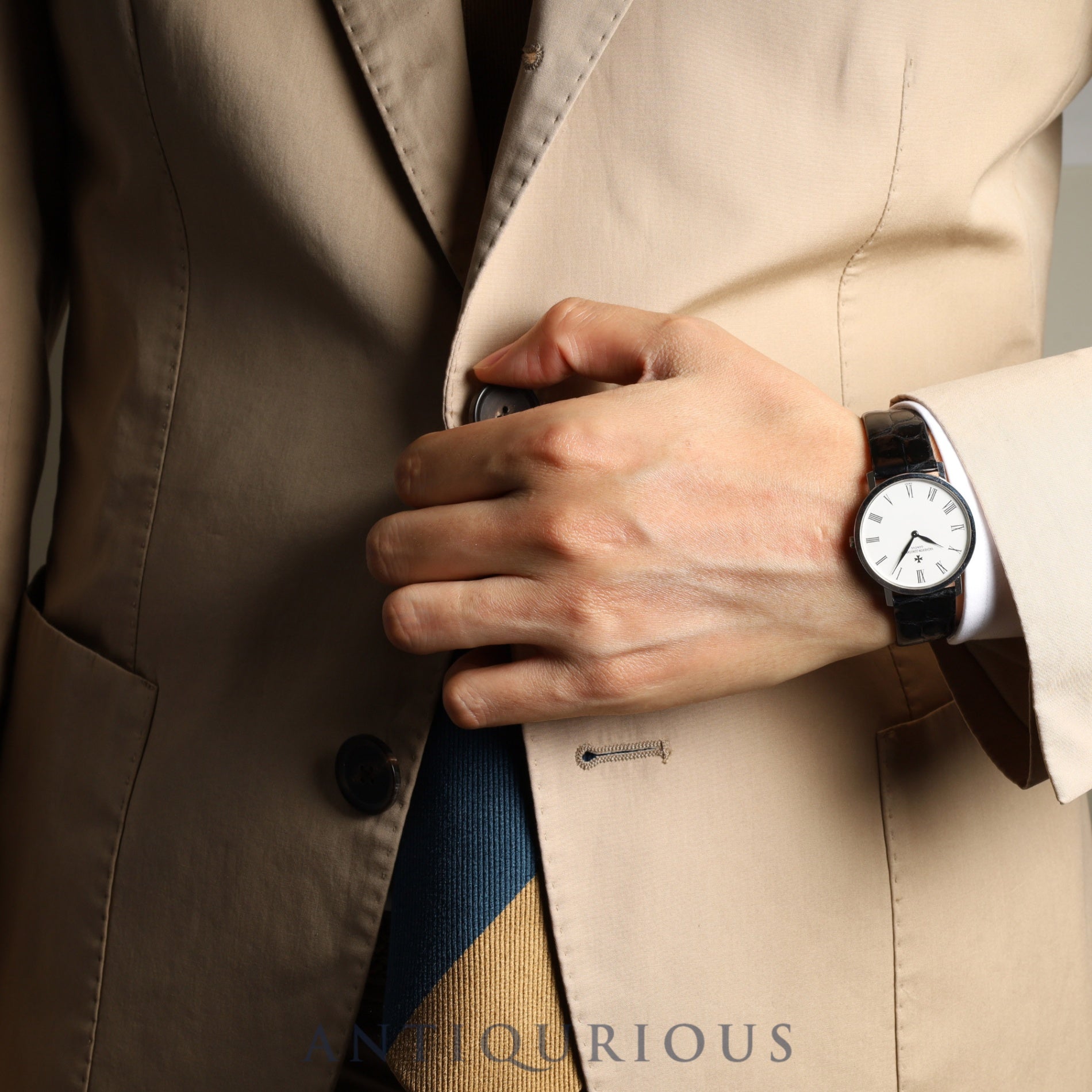 ヴァシュロン・コンスタンタン ラウンド 7243P 手巻き Cal.1003/1 750 革 純正尾錠(750)ホワイト文字盤 オーバーホール済み