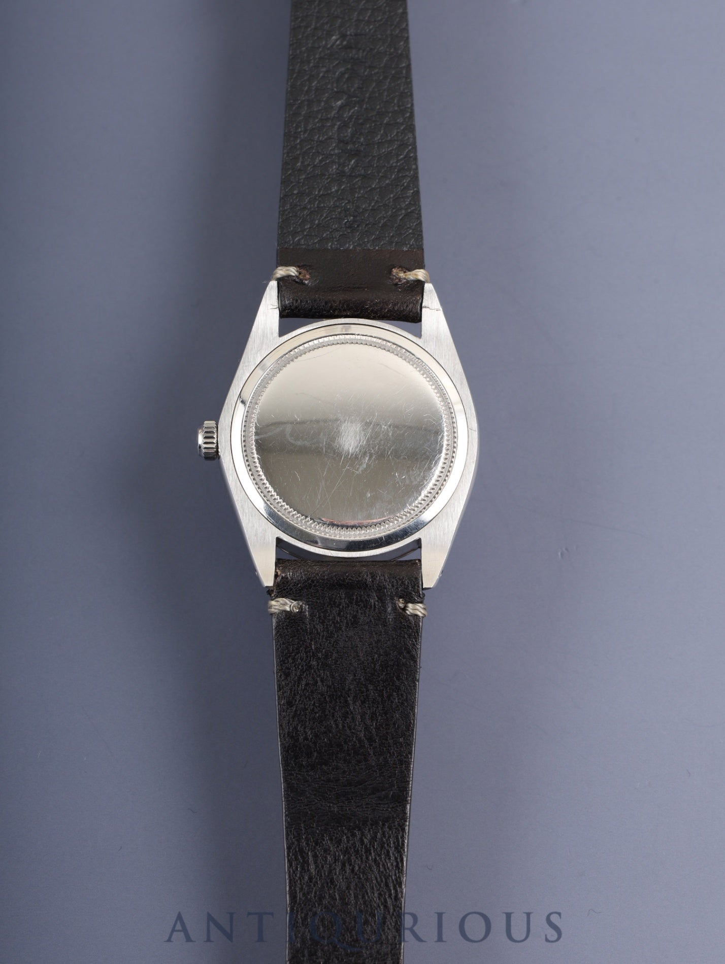 ロレックス オイスターデイトプレシジョン 6694 手巻き Cal.1225 SS 革 社外尾錠(SS) ブラック文字盤 51番(1977年)オーバーホール済み