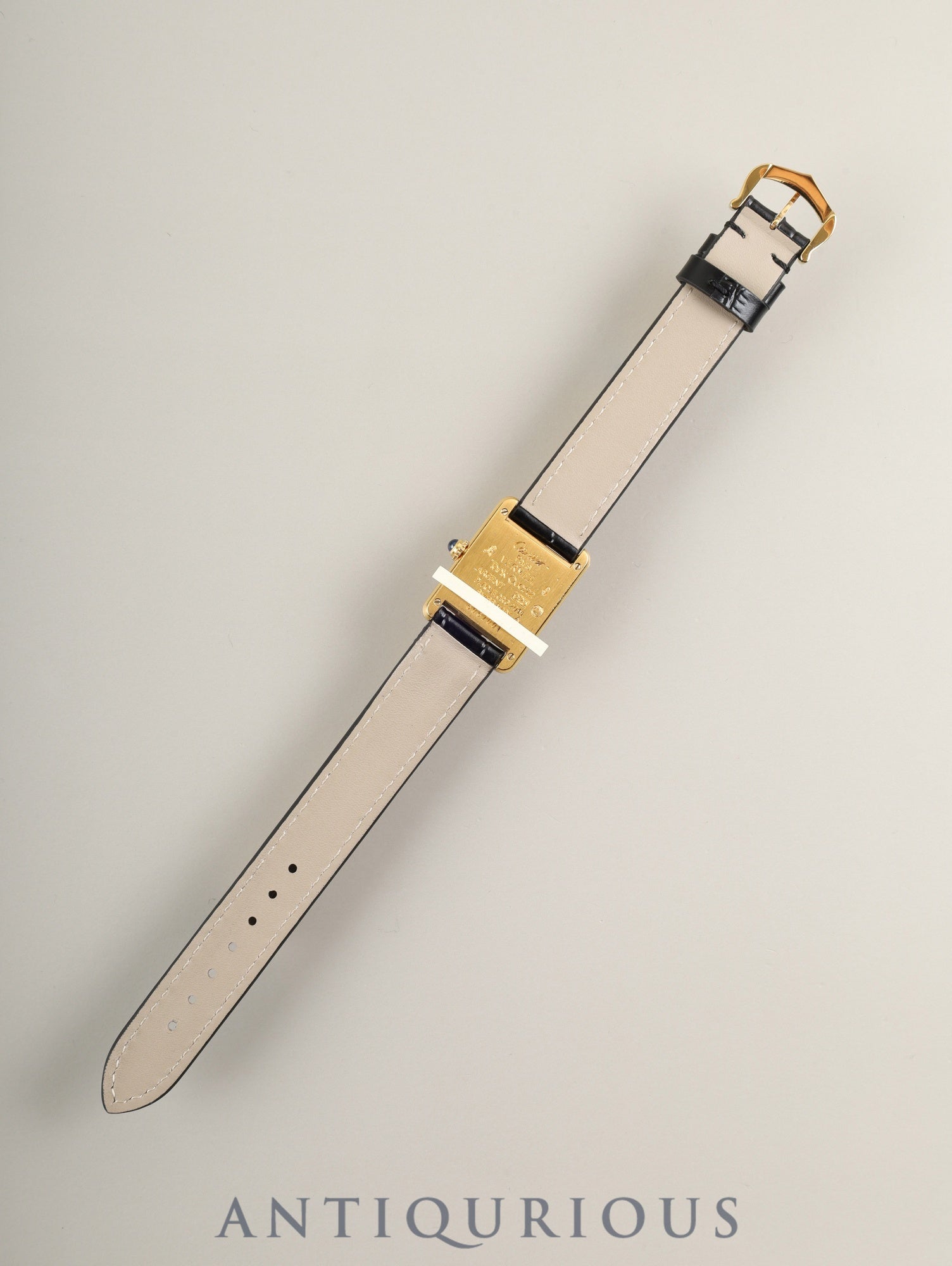 カルティエ マストタンク SM 5057001 クォーツ Cal.057 SV925 革 純正尾錠(GP) アラビア文字盤 オーバーホール済み