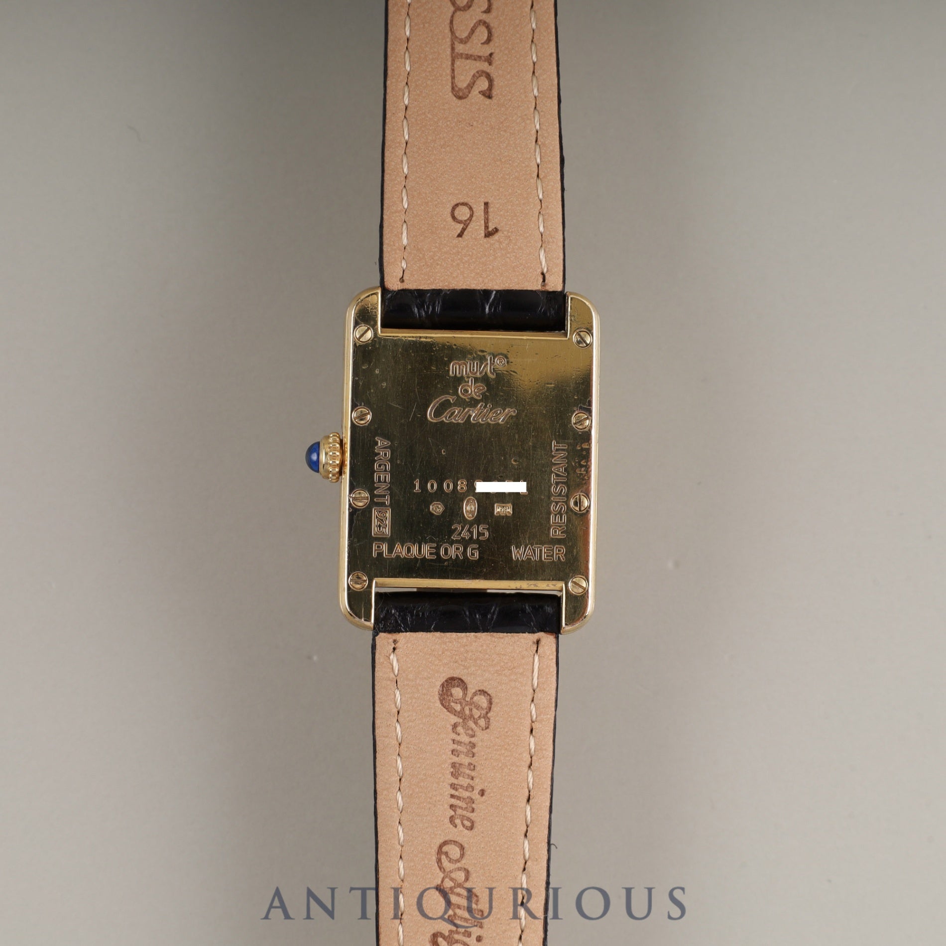カルティエ マストタンク MM W1017354 / 2415 クォーツ Cal.057 SV925 革 純正Dバックル(GP)アイボリーローマン文字盤 保証書(2002年) オーバーホール済み
