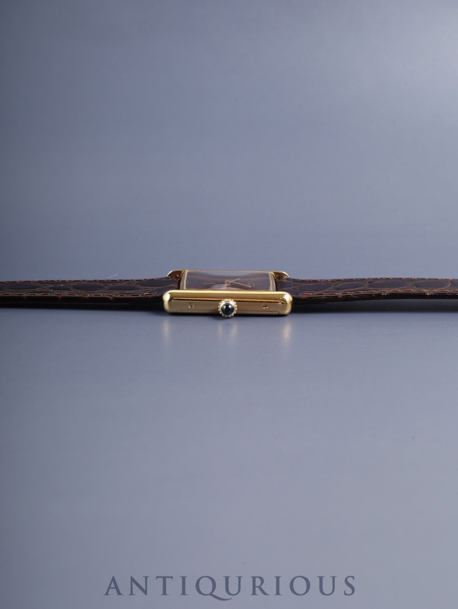 カルティエ マストタンク LM 6 手巻き Cal.78-1 SV925 革 純正ピンバックル(GP)マホガニー文字盤(SWISS表記) 箱 冊子 保証書(1981年)オーバーホール済み