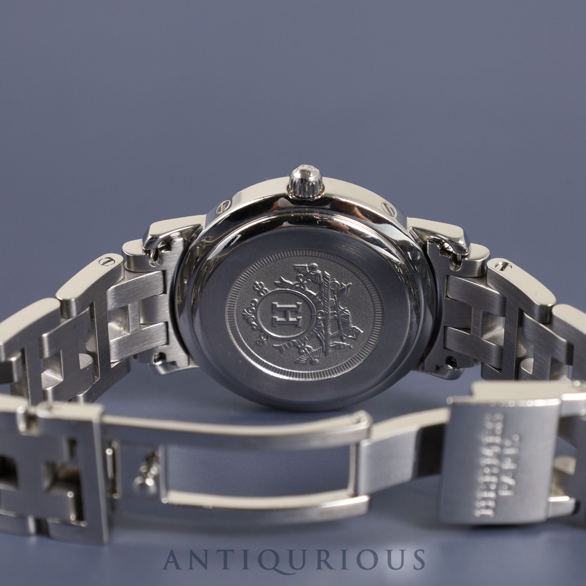 エルメス クリッパー CL4.210 クォーツ SS SS ピンク文字盤 23.8mm オーバーホール済み