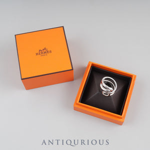 Hermès Chaine d'Ancre Twist Ring, SV925, #52, Approx. Size 11.5, Box, 22 Years Engraved