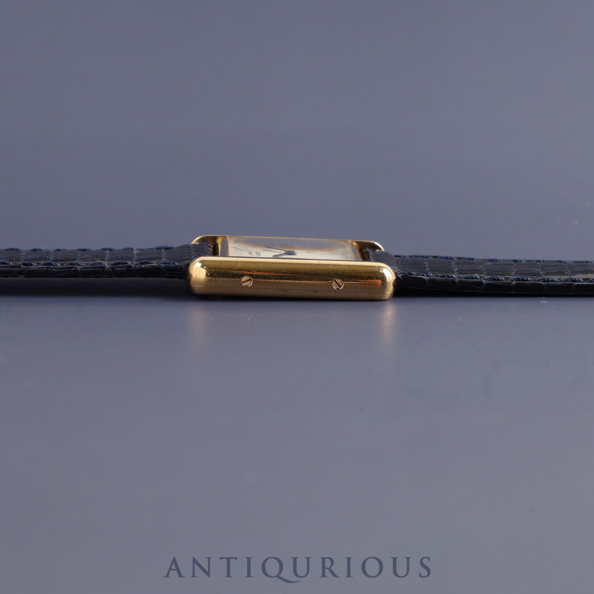 Cartier Must Tank SM 5057001 Quartz Cal.057 SV925 Leather Genuine Buckle (GP) Straight Roman Dial Overhauled