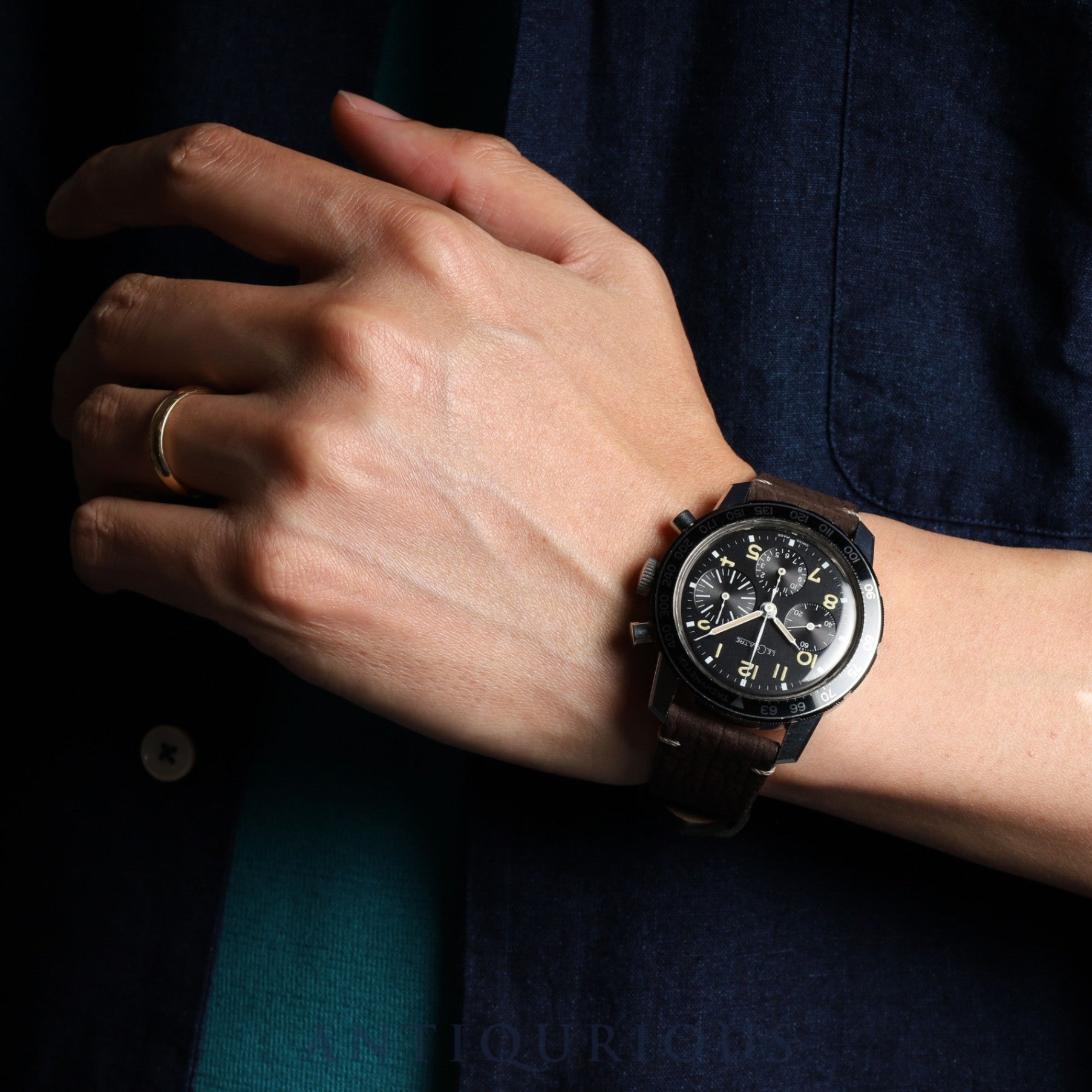 Jaeger-LeCoultre Shark Deep Sea E2643 Manual winding Cal.730 SS Leather Black dial