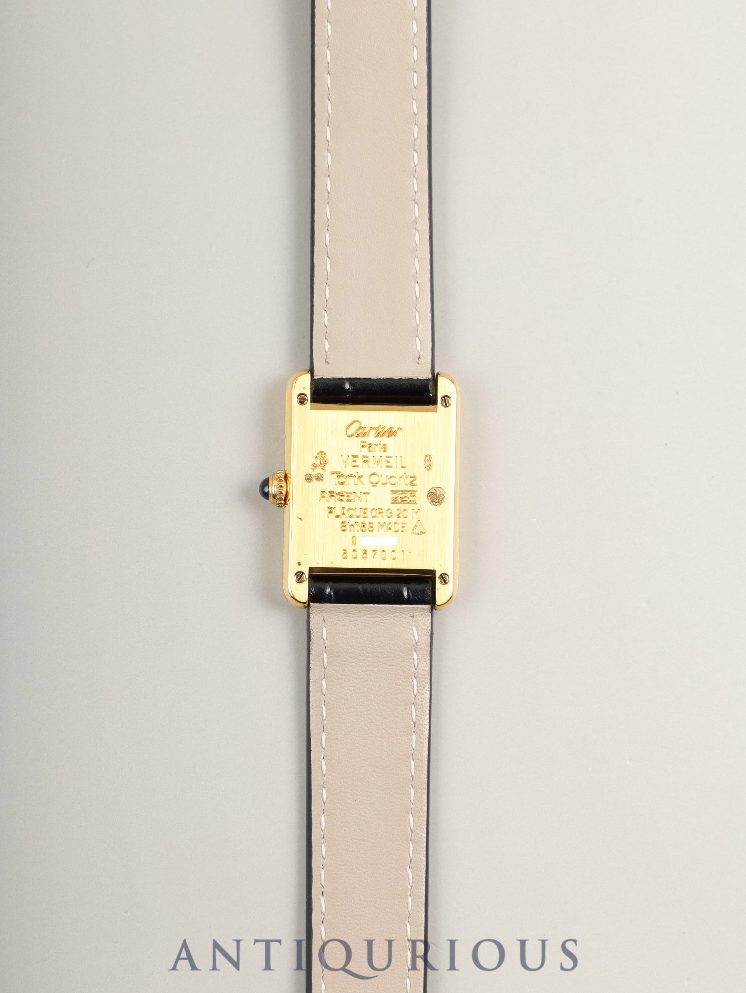 カルティエ マストタンク SM 5057001 クォーツ Cal.057 SV925 革 純正尾錠(GP)ストレートローマン文字盤(SWISS表記)オーバーホール済み