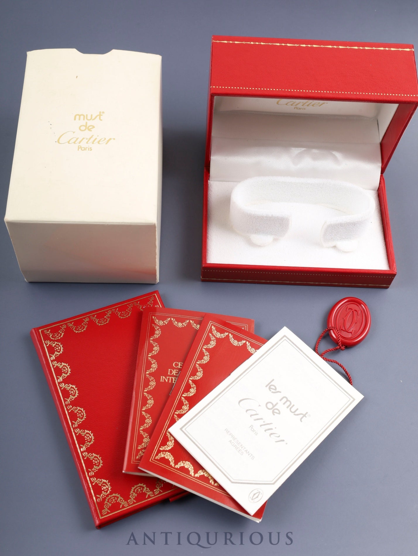 カルティエ マストタンク LM 590005 クォーツ Cal.90 SV925 純正革ベルト 純正尾錠(GP) アイボリーローマン文字盤 箱 冊子 保証書 タグ オーバーホール済み