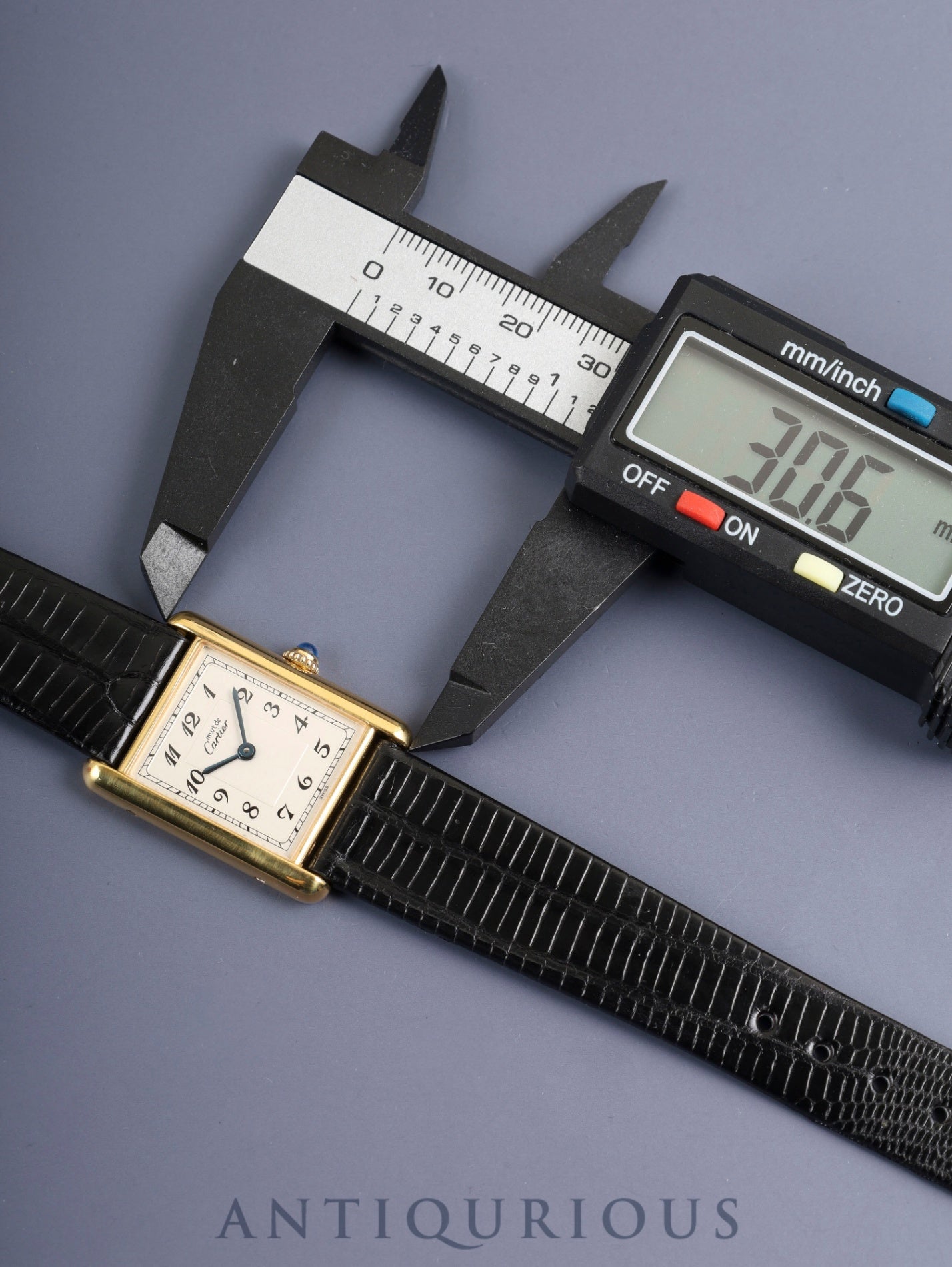 Cartier Must Tank LM 590005 Quartz Cal.90 SV925 Leather Original Pin Buckle (GP) Arabic Dial (SWISS marking) Overhauled Polished