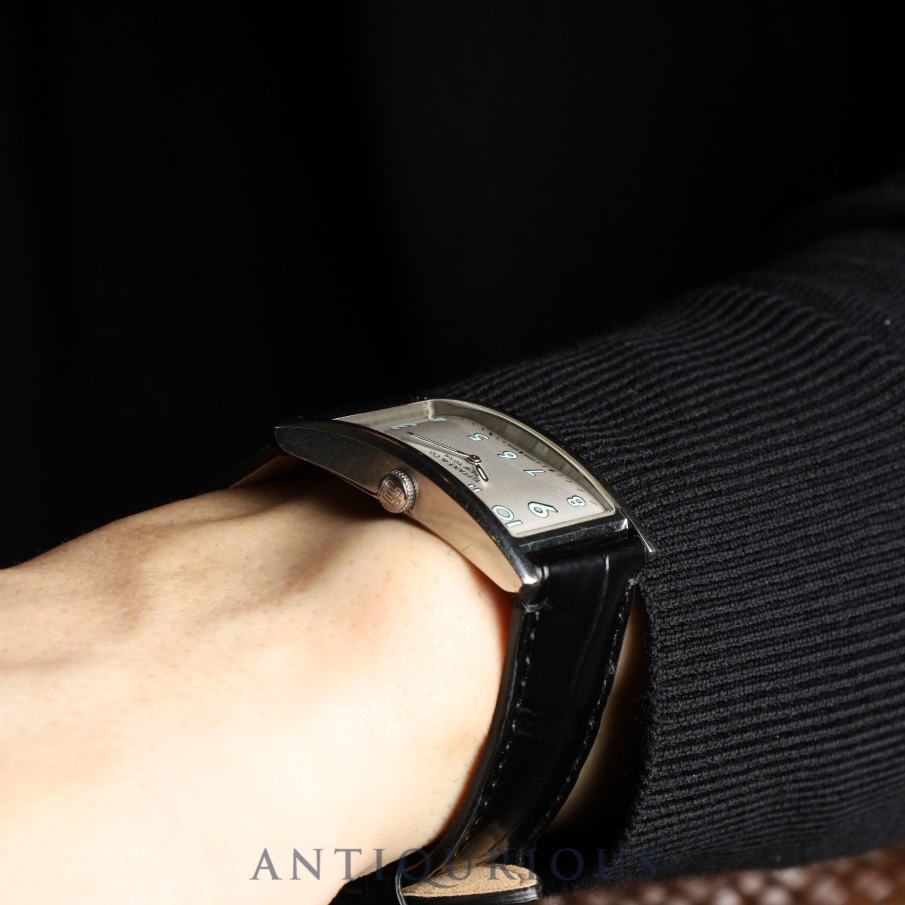 Tiffany East West 37447102 Quartz SS Leather Third party buckle (SS) Silver Arabic dial Box Warranty (2017) Overhauled