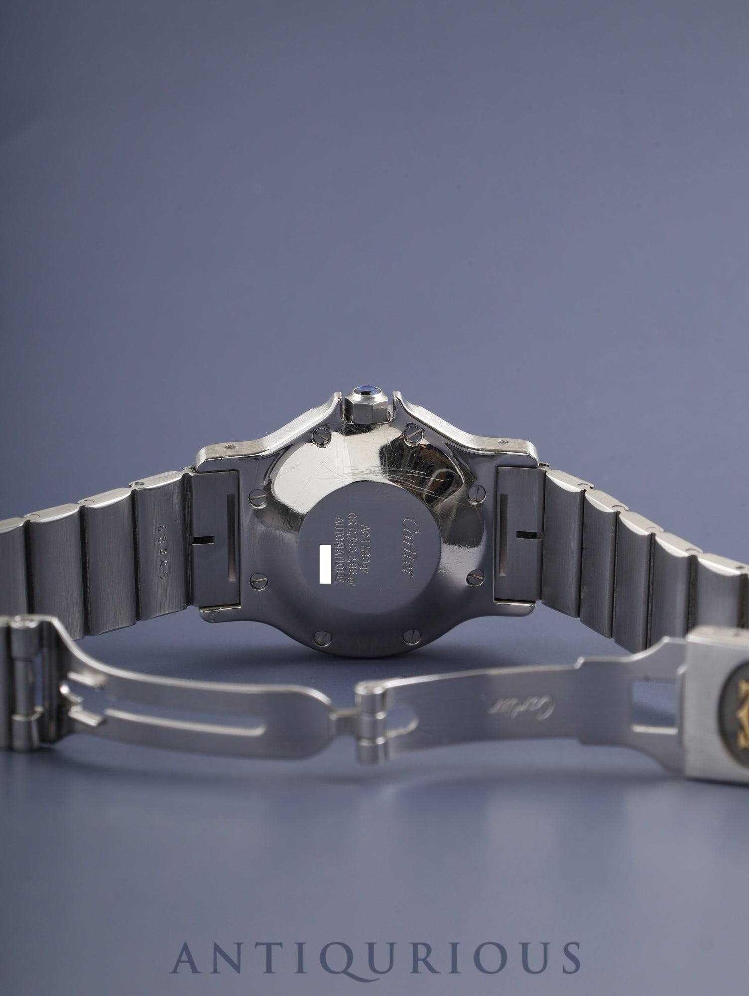 カルティエ サントス オクタゴン LM 2966 AC17.99gr 自動巻き SS×YG SS×YG ホワイトローマン文字盤 箱 保証書(1982年)修理明細書(印刷)タグ カルティエブティックにてコンプリートサービス(フルメンテナンス)済み