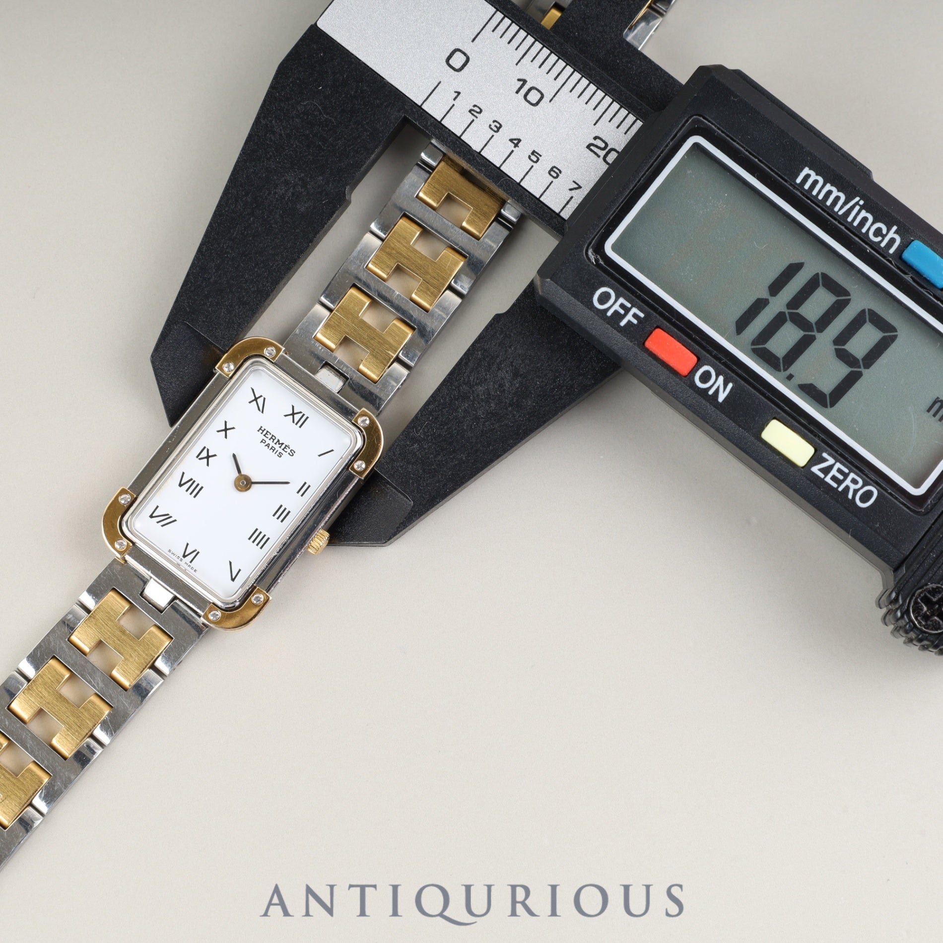 エルメス クロアジュール CR1.240 クォーツ Cal.976.001 SS/GP SS/GP ホワイト文字盤 オーバーホール済み