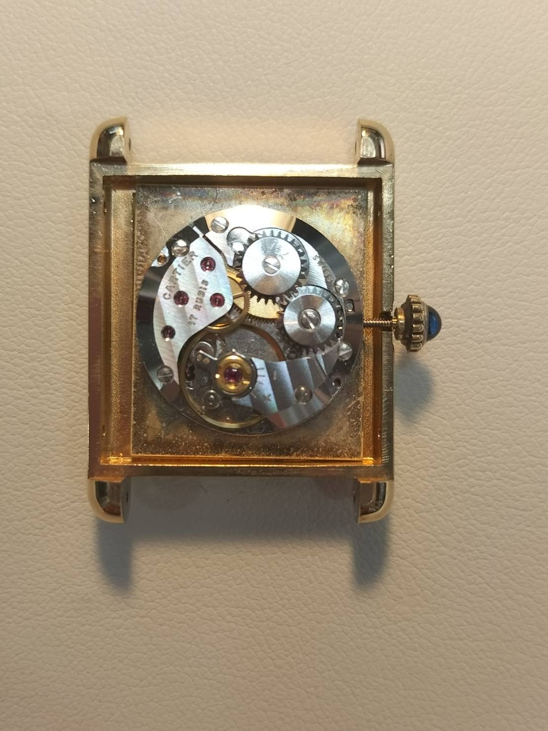 Cartier Must Tank LM Manual winding Cal.78-1 SV925 Leather Genuine buckle (GP) Ivory Roman dial Overhauled