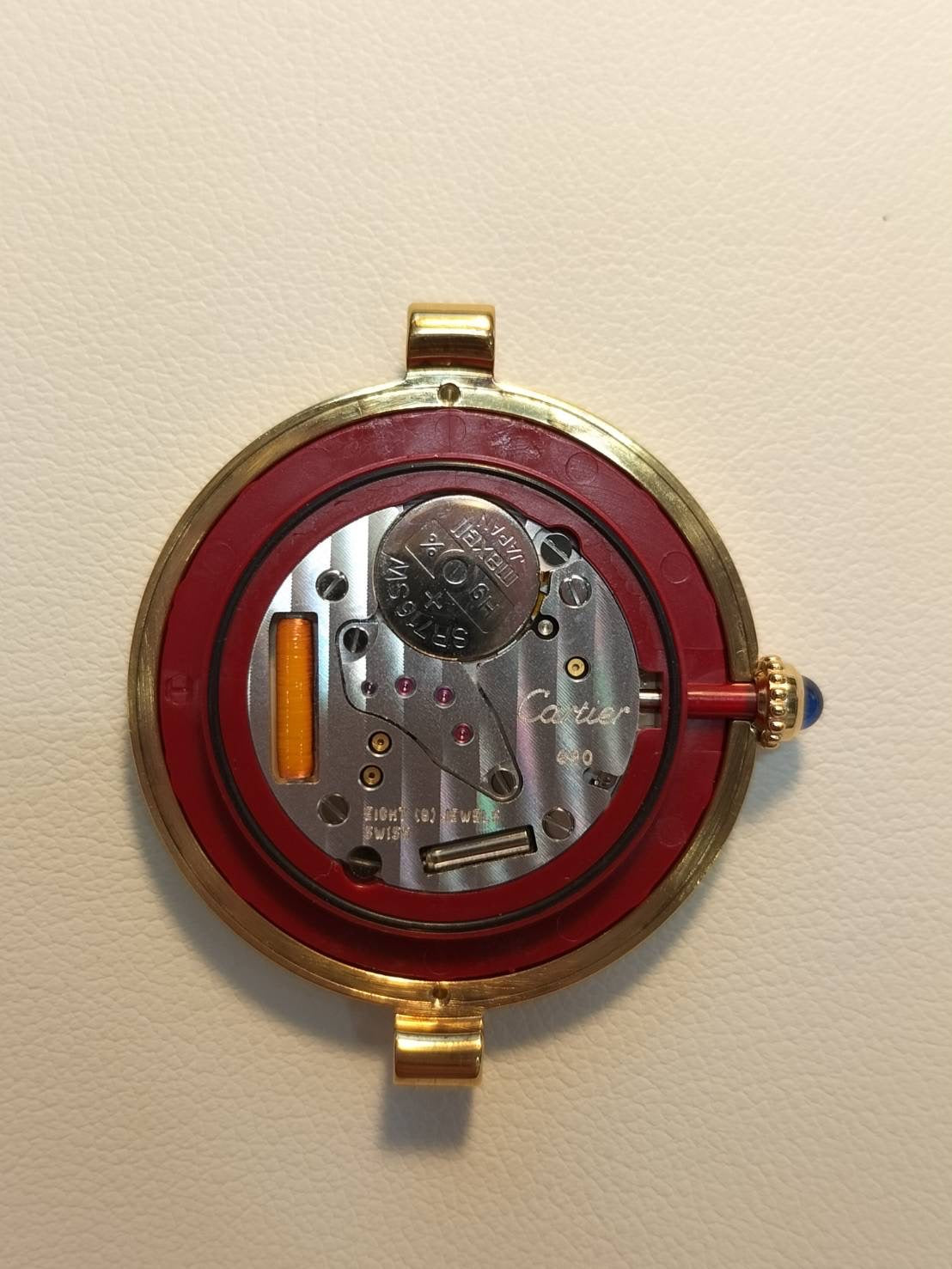 Cartier Must Vendome VLC LM 590003 Quartz Cal.690 SV925 Leather Genuine D-buckle (GP) Arabic dial (SWISS表記) Overhauled