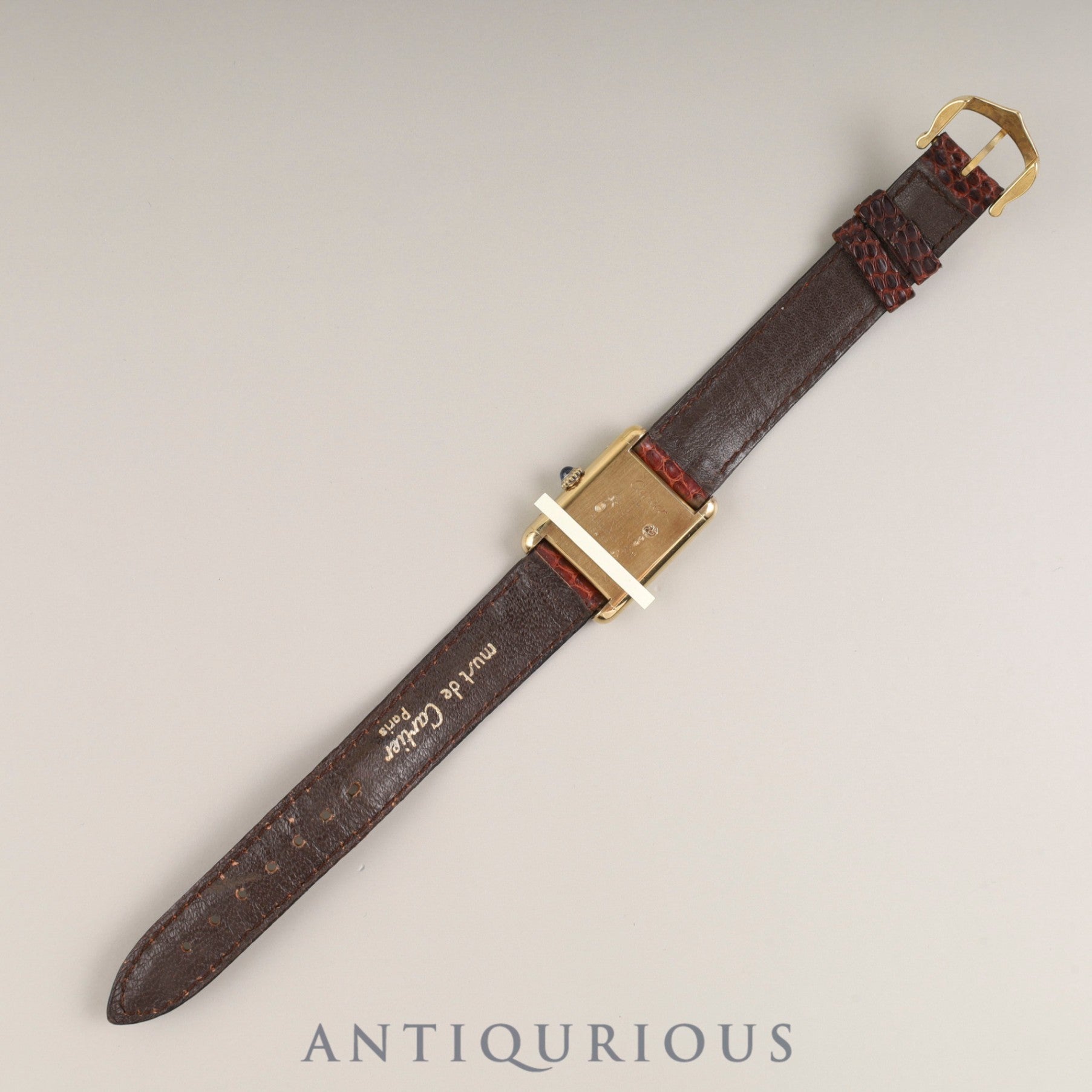 カルティエ マストタンク SM 手巻き Cal.78-1 SV925 純正革ベルト 純正尾錠(GP) アイボリーローマン文字盤 オーバーホール済み