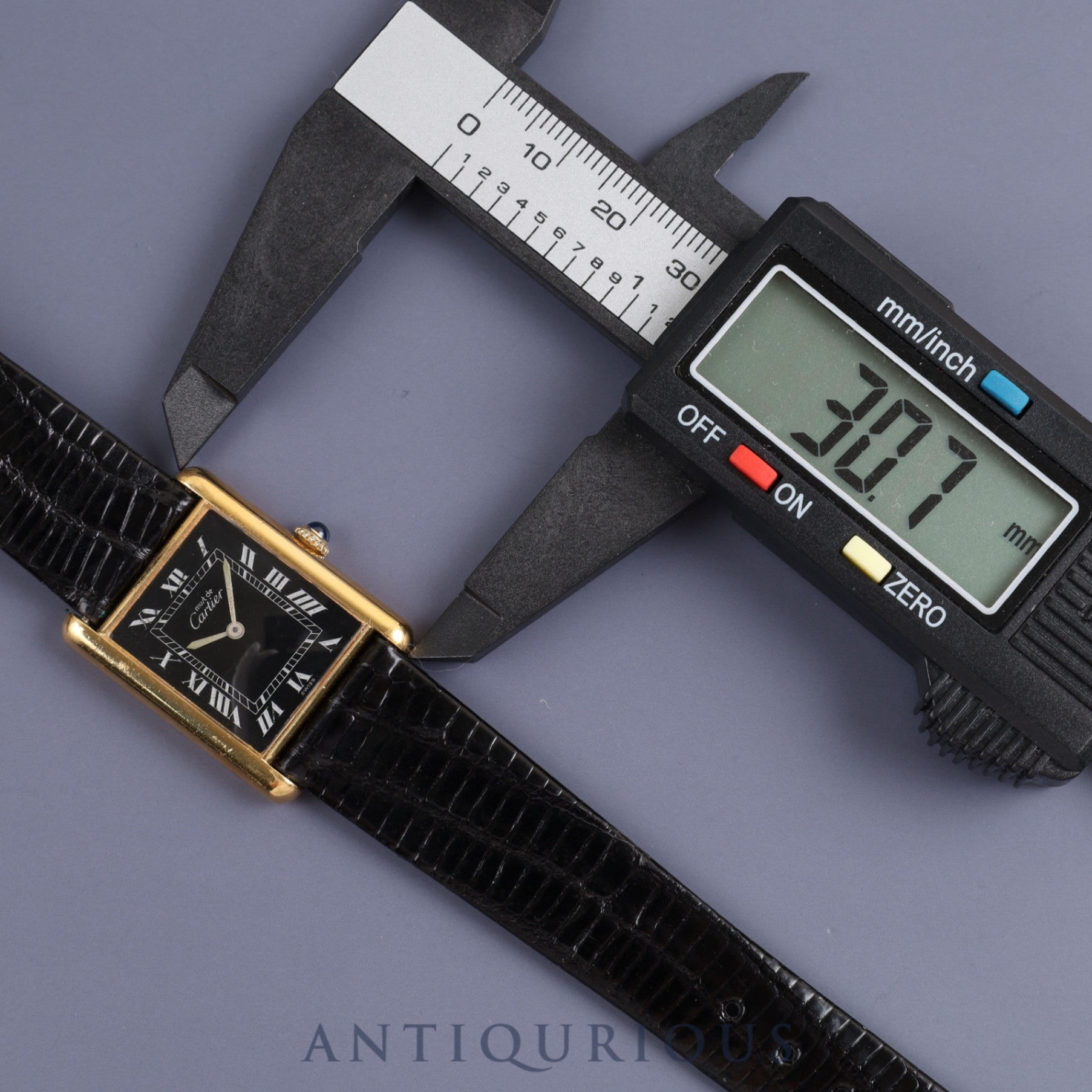 Cartier Must Tank LM Manual winding Cal.78-1 925 Leather Genuine buckle (GP) Black Roman dial Overhauled