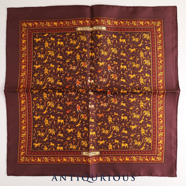 Hermes scarf Carre 45 CHASSE EN INDE Indian Hunting SILK 100%