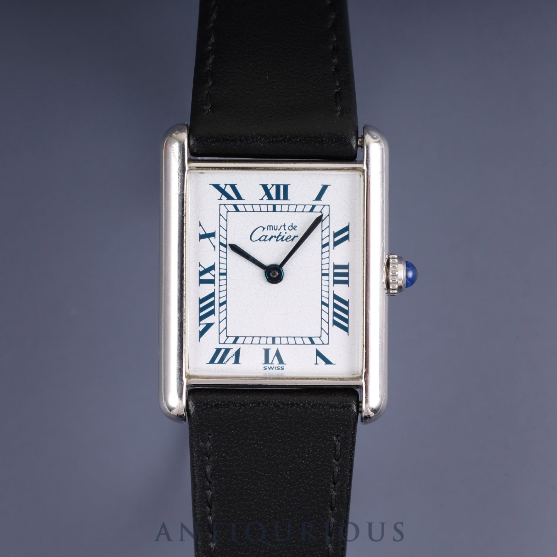 カルティエ マストタンク LM 690006 クォーツ Cal.81 SV925 革 純正尾錠(SS)ホワイトローマン文字盤 オーバーホール済み