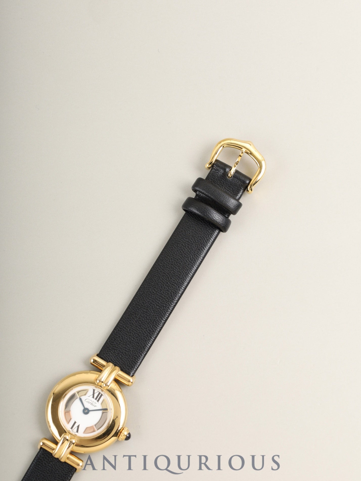 Cartier Must Colisee W1006654 / 1902 Quartz Cal.90.06 SV925 Leather Original pin buckle (GP) Trinity dial (SWISS表記) Box, booklet, warranty (1998) Overhauled