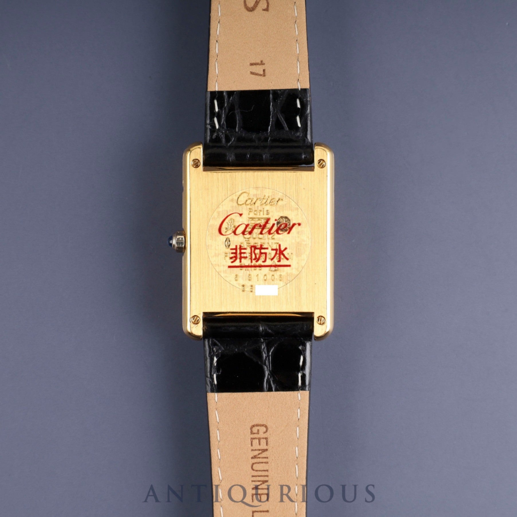 Cartier Must Tank LM 6 81006 Quartz SV925 Leather Genuine Buckle (GP) Grey Roman Dial Complete service (full maintenance) completed at Cartier boutique