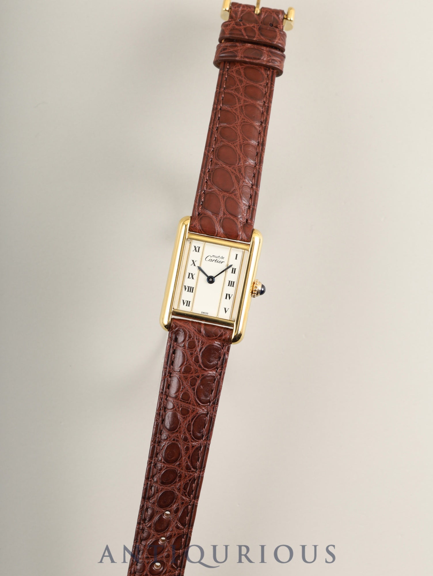 カルティエ マストタンク SM W1003053 / 5057001 クォーツ Cal.057 SV925 革 純正ピンバックル(GP)ストレートローマン文字盤(SWISS表記)オーバーホール済み
