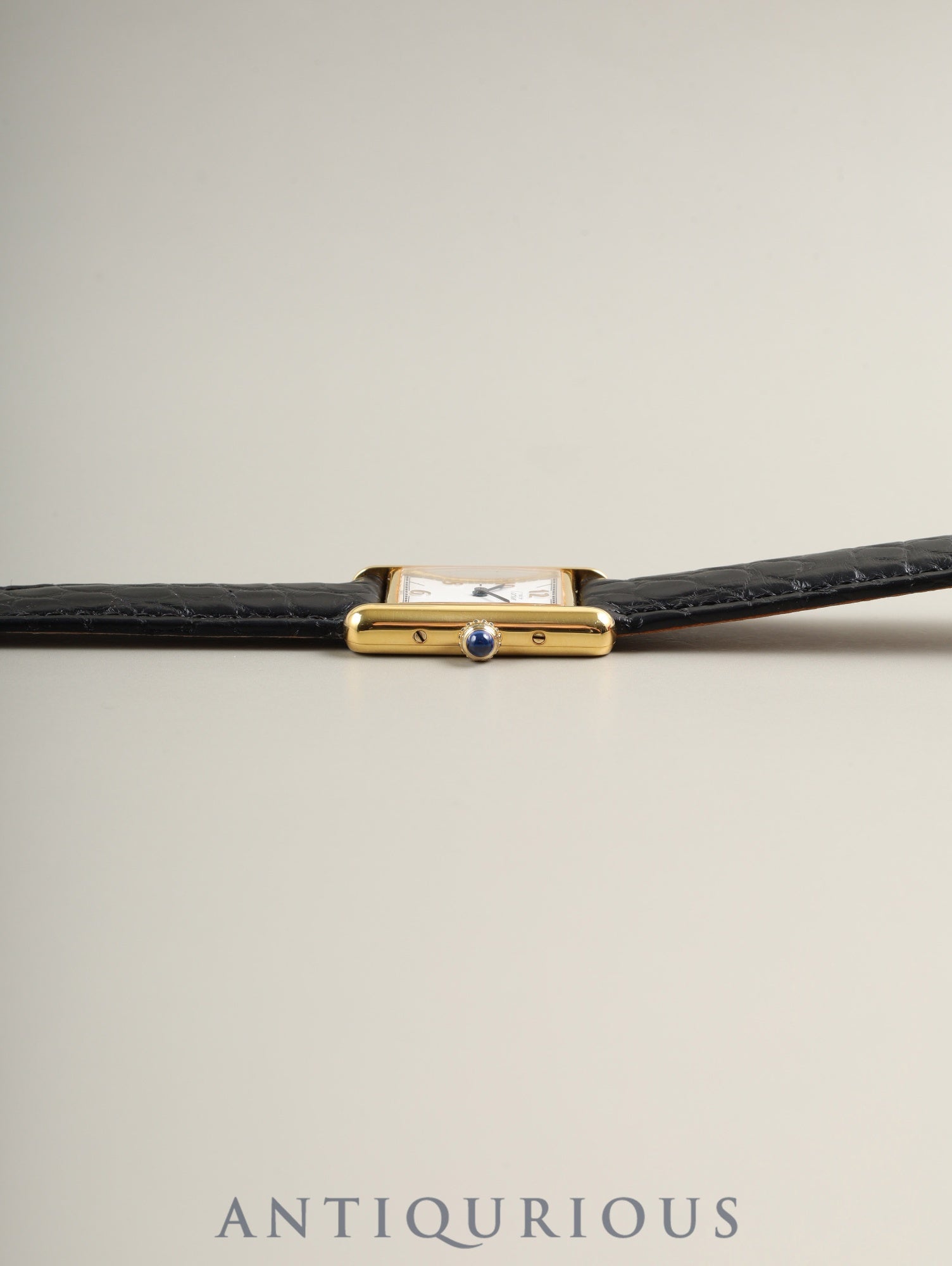 カルティエ マストタンク SM W1008354 / 5057001 クォーツ Cal.057 SV925 革 純正Dバックル(GP)飛びアラビア文字盤(SWISS表記)箱 オーバーホール済み 新品仕上げ済み