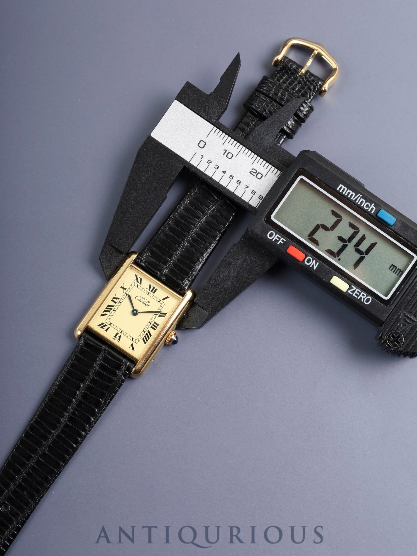 カルティエ マストタンク LM 590005 クォーツ Cal.90 SV925 革 純正ピンバックル(GP)アイボリーローマン文字盤(SWISS表記)箱 冊子 保証書(1987年) オーバーホール済み