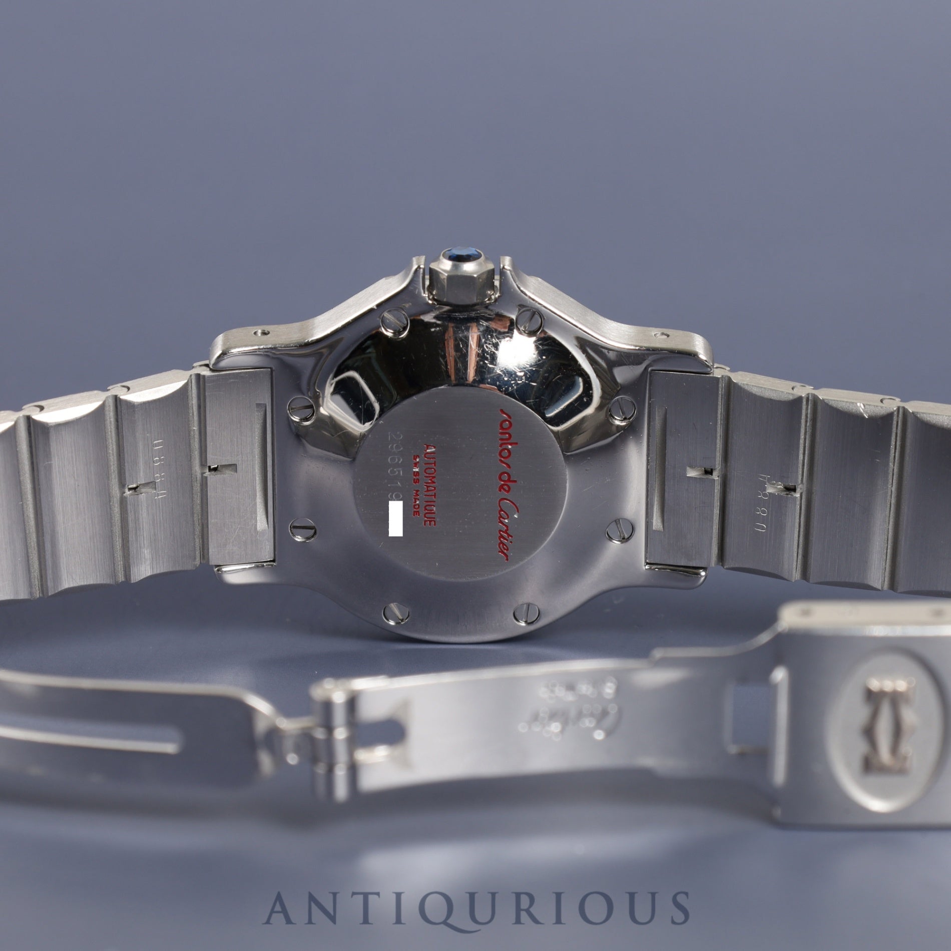 Cartier Santos Octagon LM 2965 Automatic SS SS White Roman dial Box Warranty (no date) Complete service (full maintenance) completed at Cartier boutique