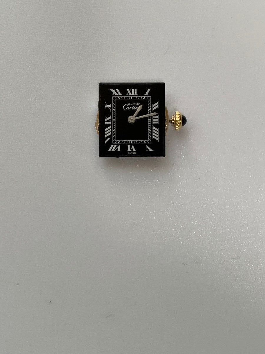 カルティエ マストタンク SM 手巻き SV925 Cal.2512-1 革 純正尾錠(GP) ブラックローマン文字盤(SWISS表記)箱 純正革ベルト オーバーホール済み 新品仕上げ済み