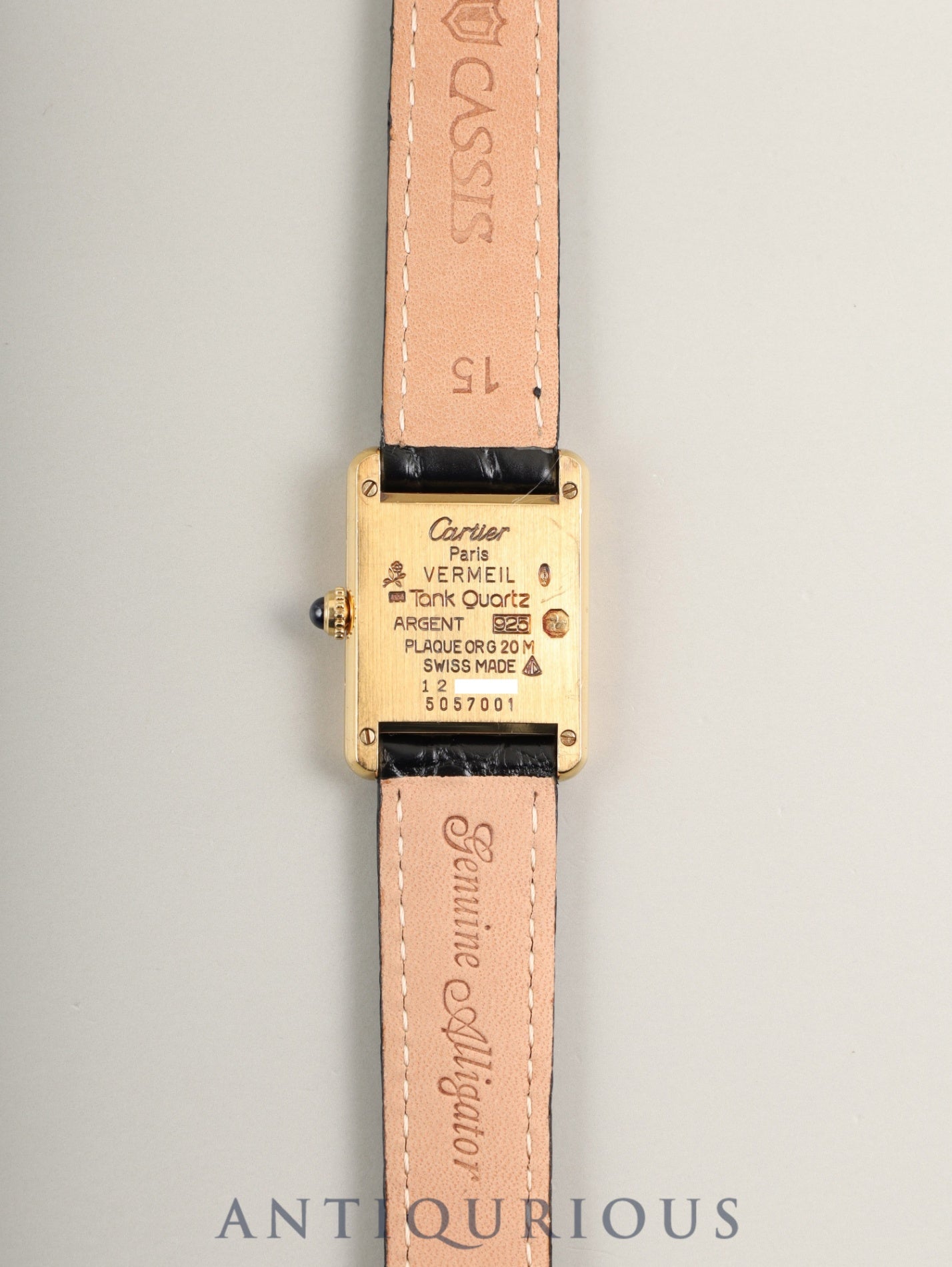 カルティエ マストタンク SM 5057001 クォーツ Cal.057 革 純正Dバックル(GP)オパラン文字盤(SWISS表記) 1982年頃~1995年頃 オーバーホール済み