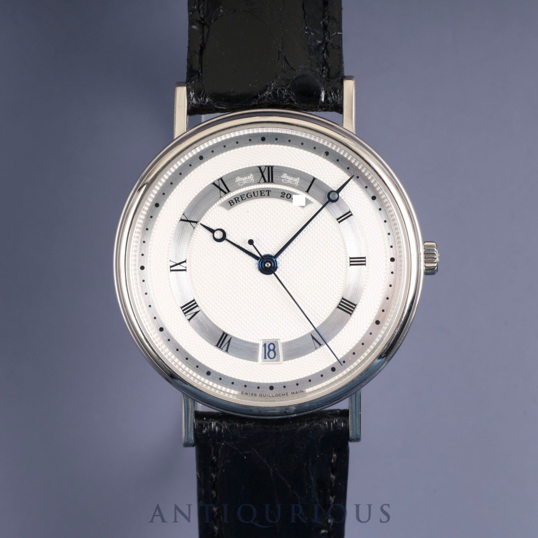 ブレゲ クラシック ツインバレル 5930BB /12/986 自動巻き Cal.517/1 750WG 革 純正尾錠(750WG)シルバーローマン文字盤 箱 冊子 保証書(2012年)オーバーホール済み