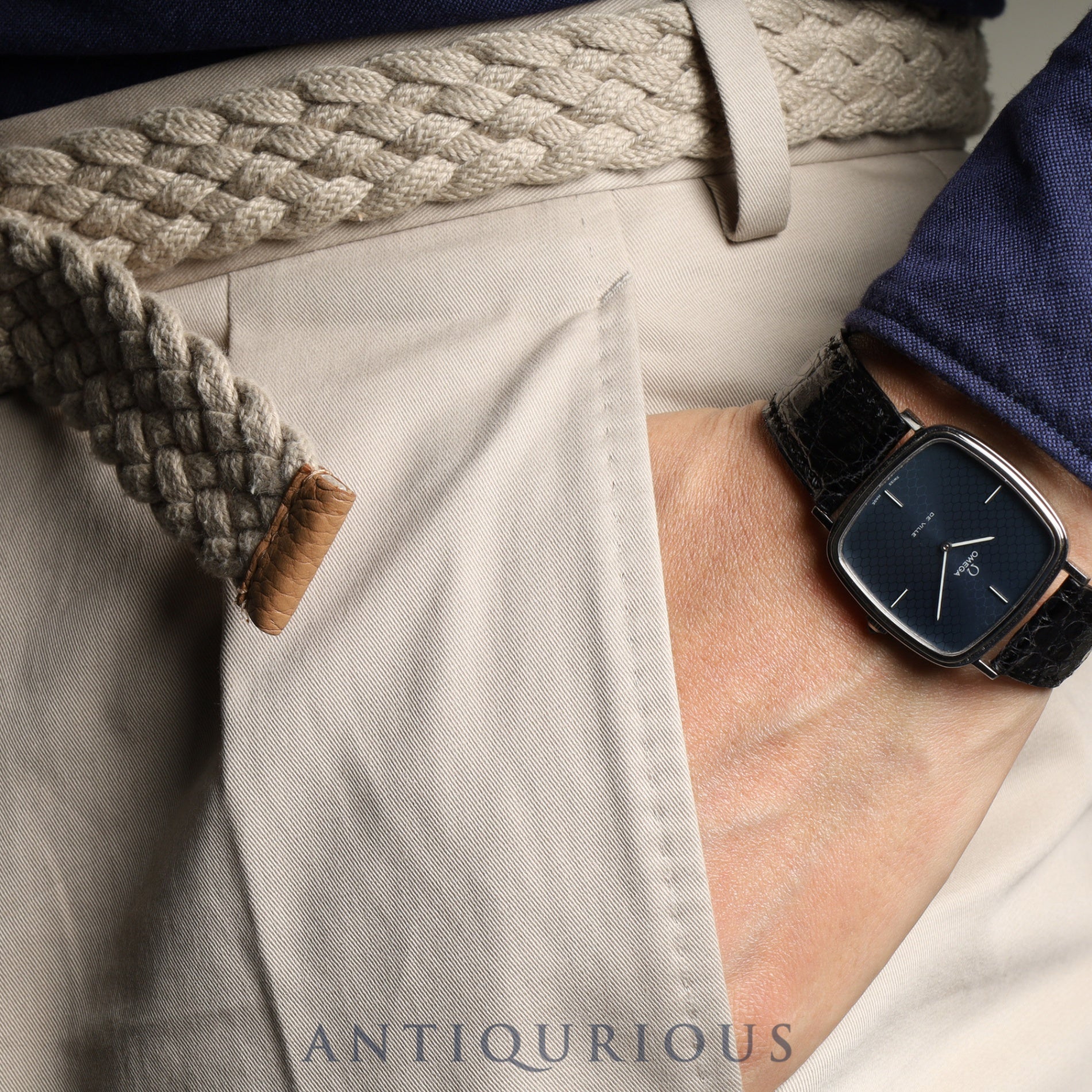 Omega De Ville 111.0118 Manual winding Cal.625 SS Genuine leather strap Genuine buckle (SS) Navy dial Overhauled
