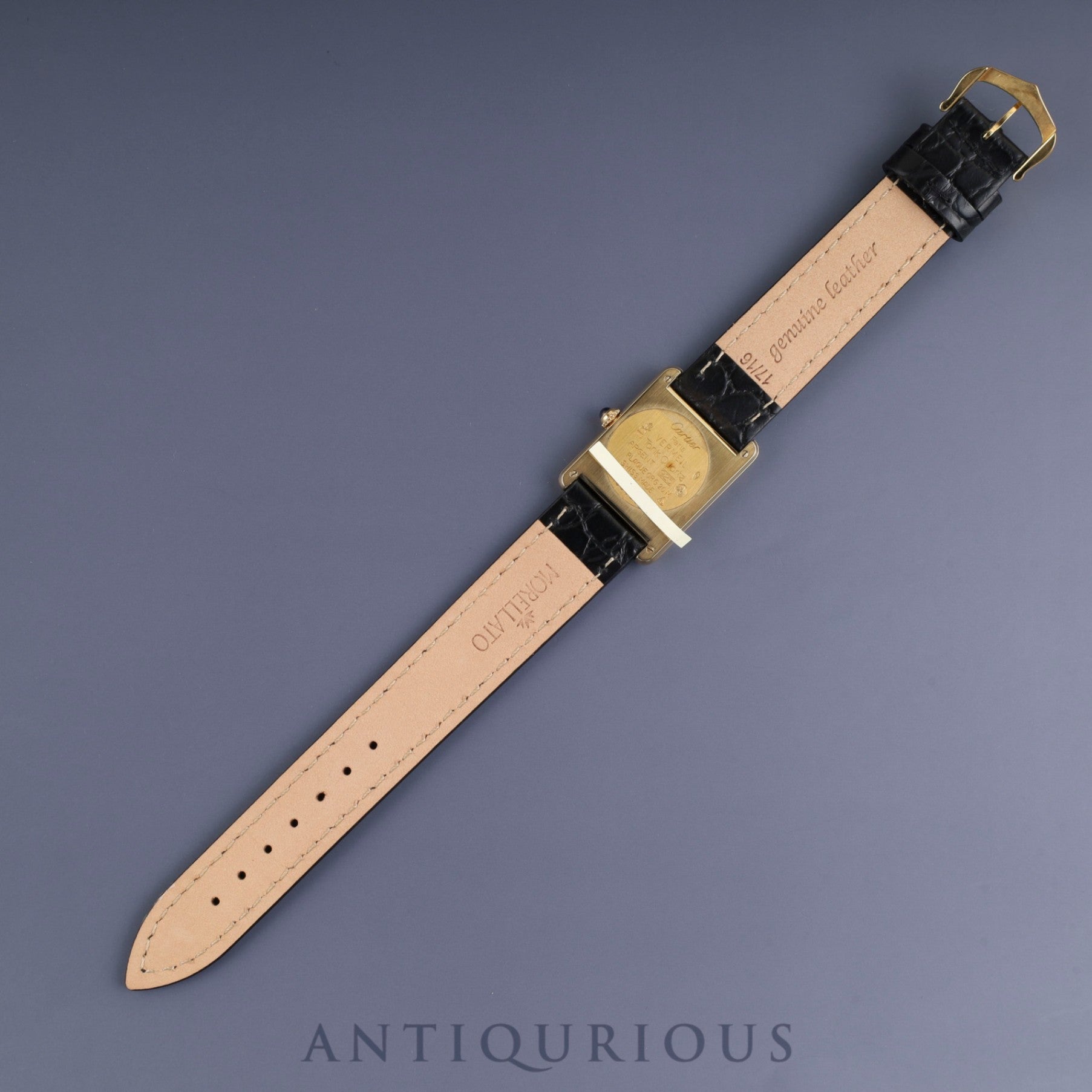 Cartier Must Tank LM 590005 Quartz Cal.90 SV925 Leather Strap with Genuine GP Buckle Ivory Roman Dial Box Booklet Warranty (1995) Overhauled