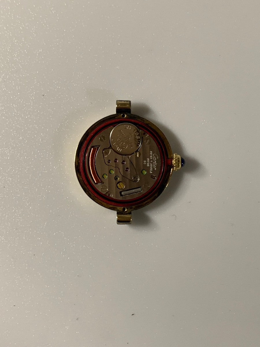 カルティエ マスト ヴァンドーム VLC SM 590004 クォーツ Cal.90 SV925 革 純正Dバックル(GP)オパラン文字盤 オーバーホール済み